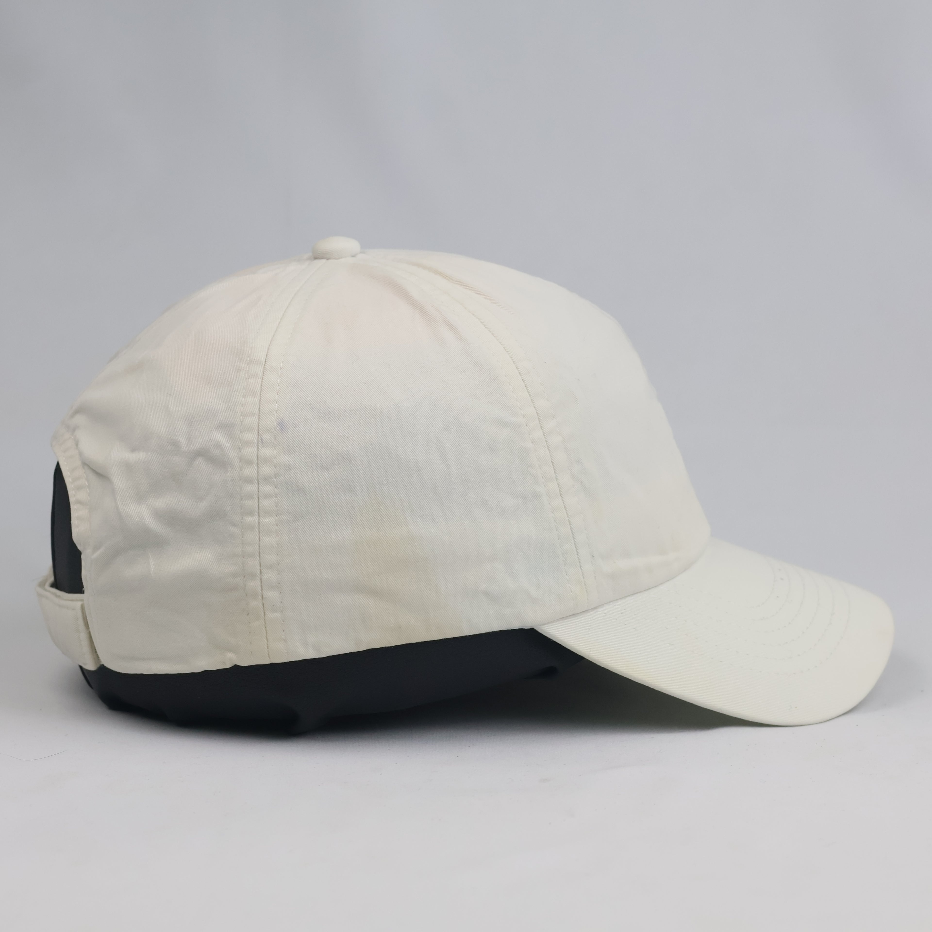 Thrifted 4F Minimalist Off-White Nylon Cap | Lightweight Athletic Dad Hat