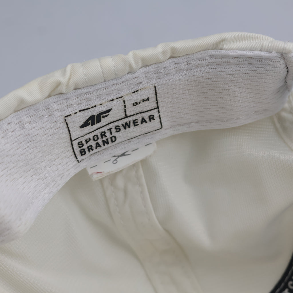 Thrifted 4F Minimalist Off-White Nylon Cap | Lightweight Athletic Dad Hat