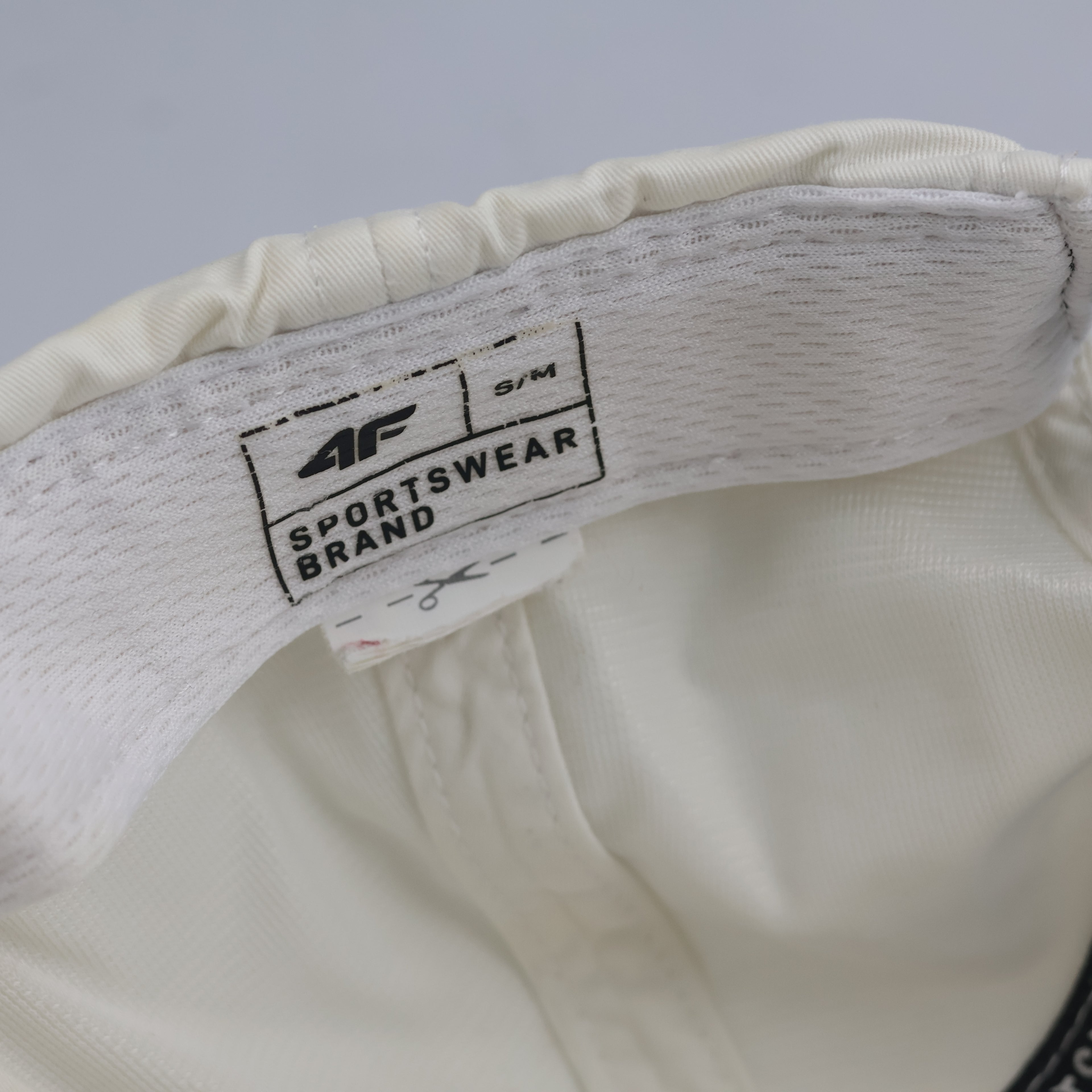 Thrifted 4F Minimalist Off-White Nylon Cap | Lightweight Athletic Dad Hat