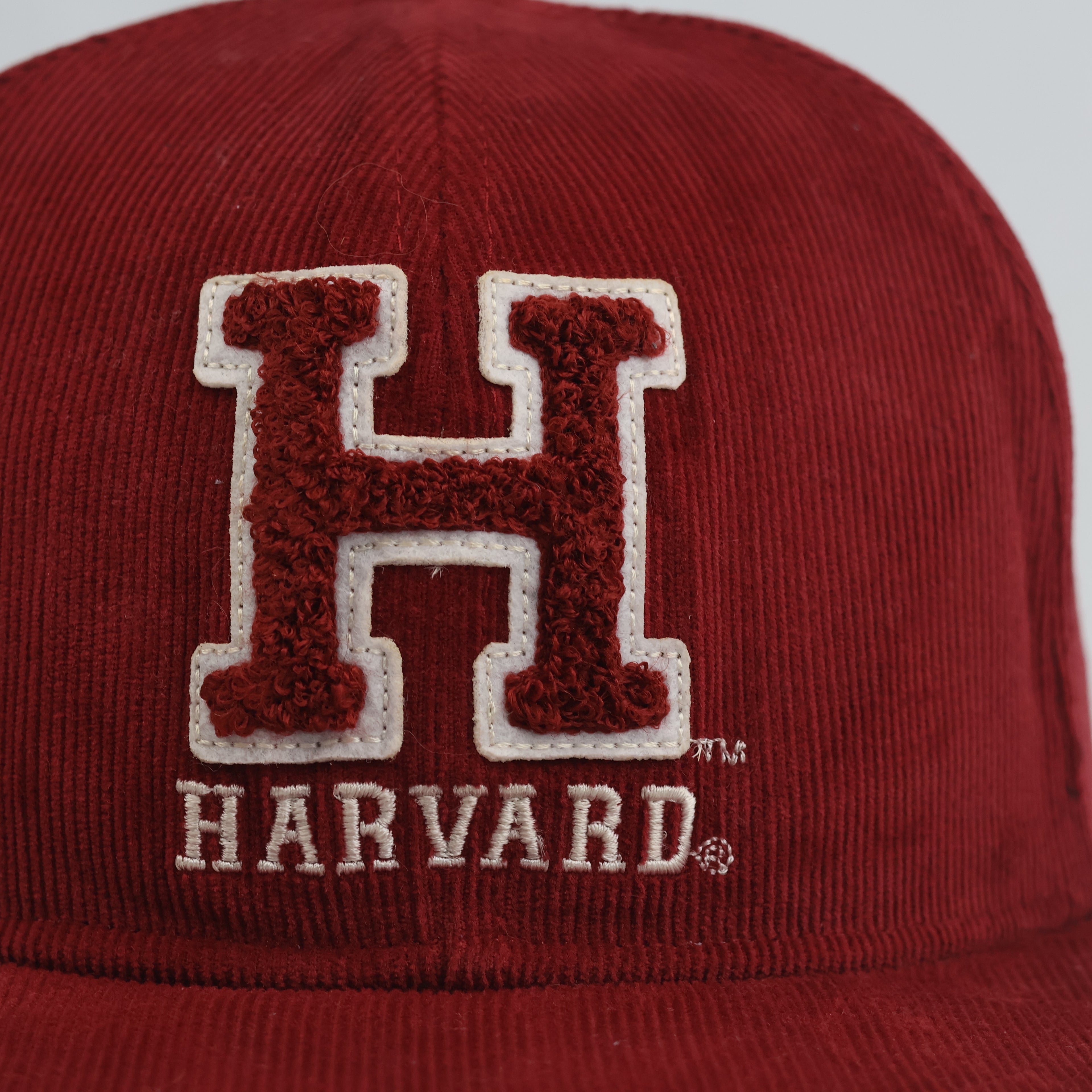 Thrifted H&M Divided Crimson Corduroy Harvard Letterman Snapback (54-56 cm)