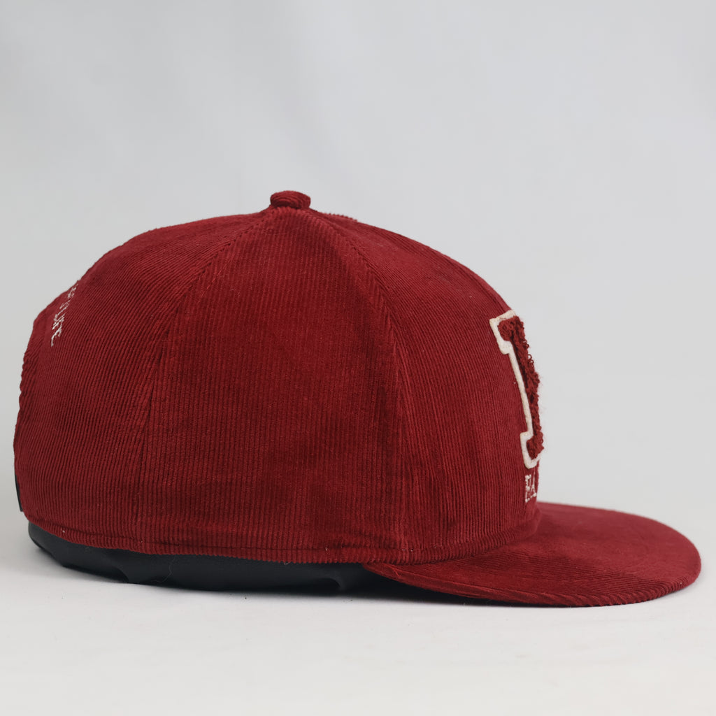 Thrifted H&M Divided Crimson Corduroy Harvard Letterman Snapback (54-56 cm)