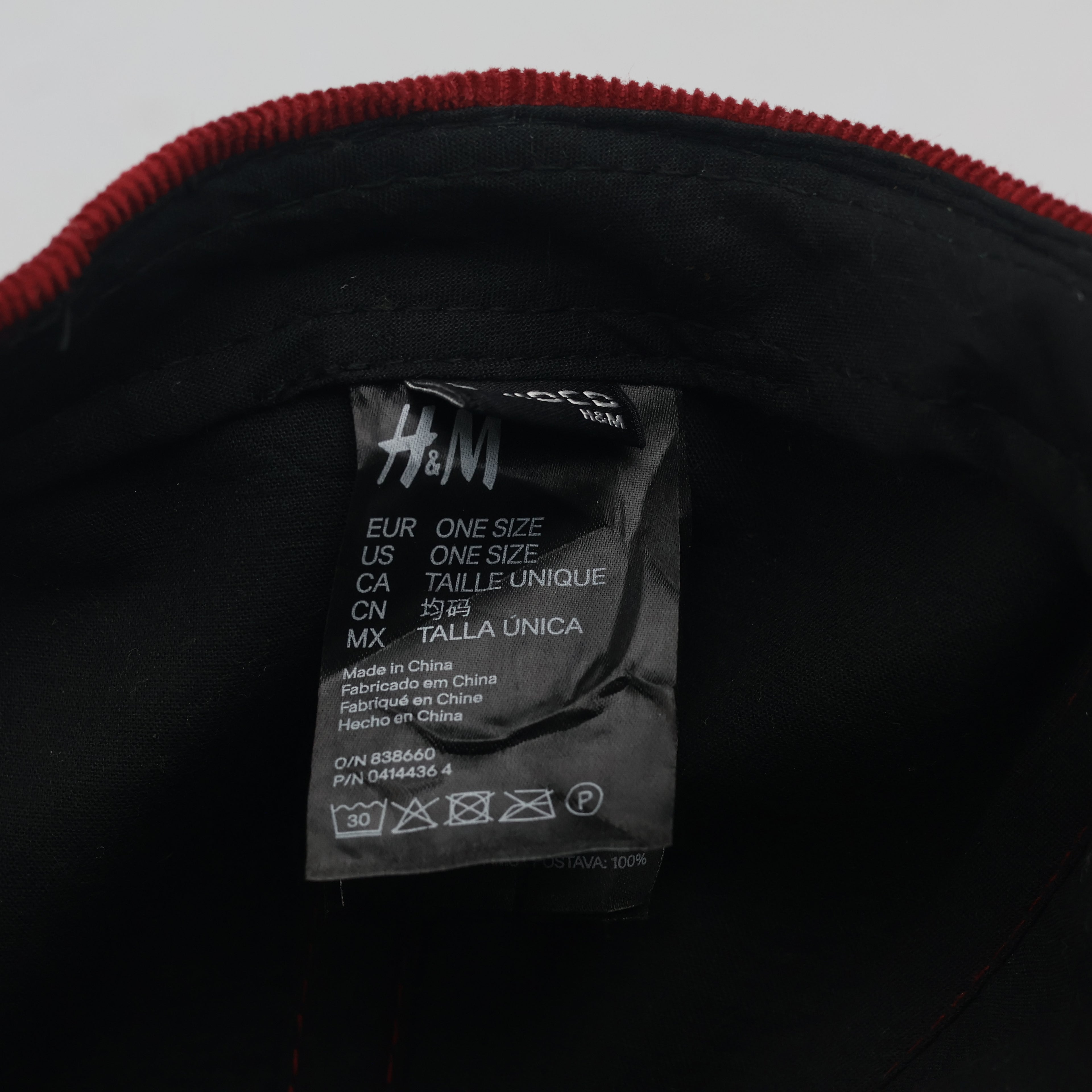 Thrifted H&M Divided Crimson Corduroy Harvard Letterman Snapback (54-56 cm)