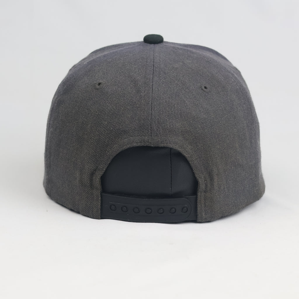 Thrifted Cycling Prophet Owl Leather Patch Snapback | Two-Tone Flat Visor Cap