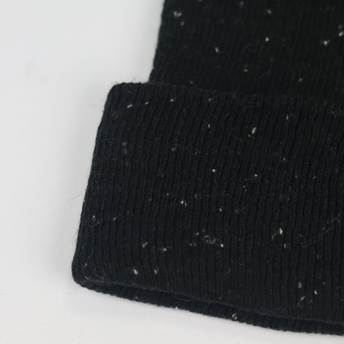 Classic Jet Black Start print Cuff Thrifted Beanie - Warm & Minimalist (Unisex)