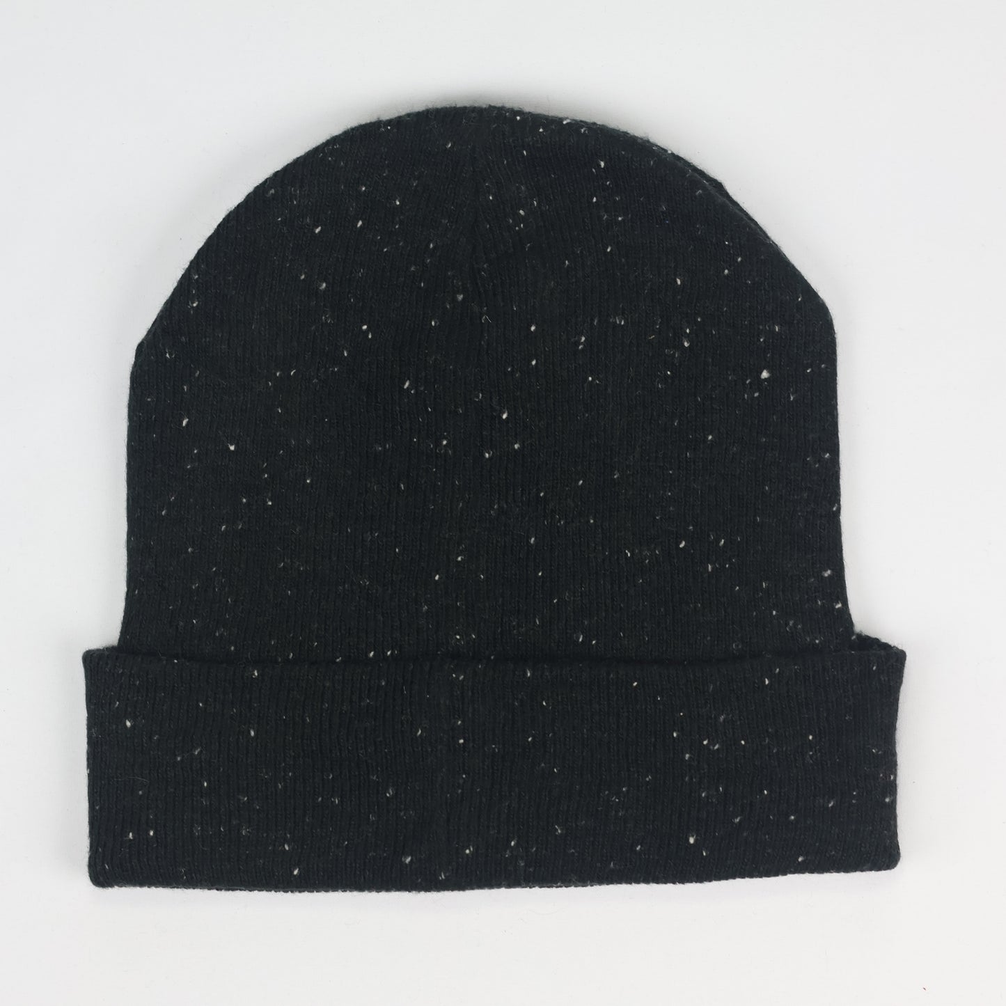 Classic Jet Black Start print Cuff Thrifted Beanie - Warm & Minimalist (Unisex)