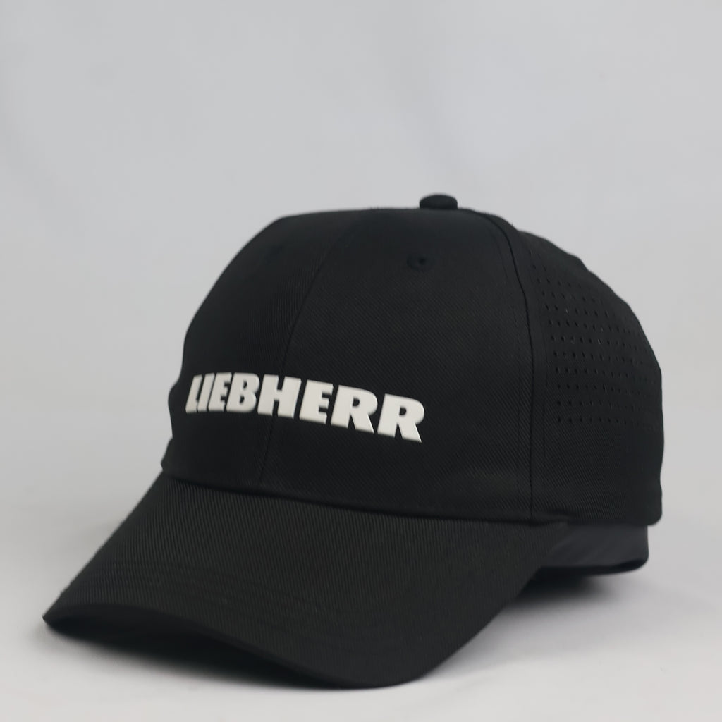 Thrifted Liebherr Black 3D Rubber Logo Perforated Cap (57-59 cm)