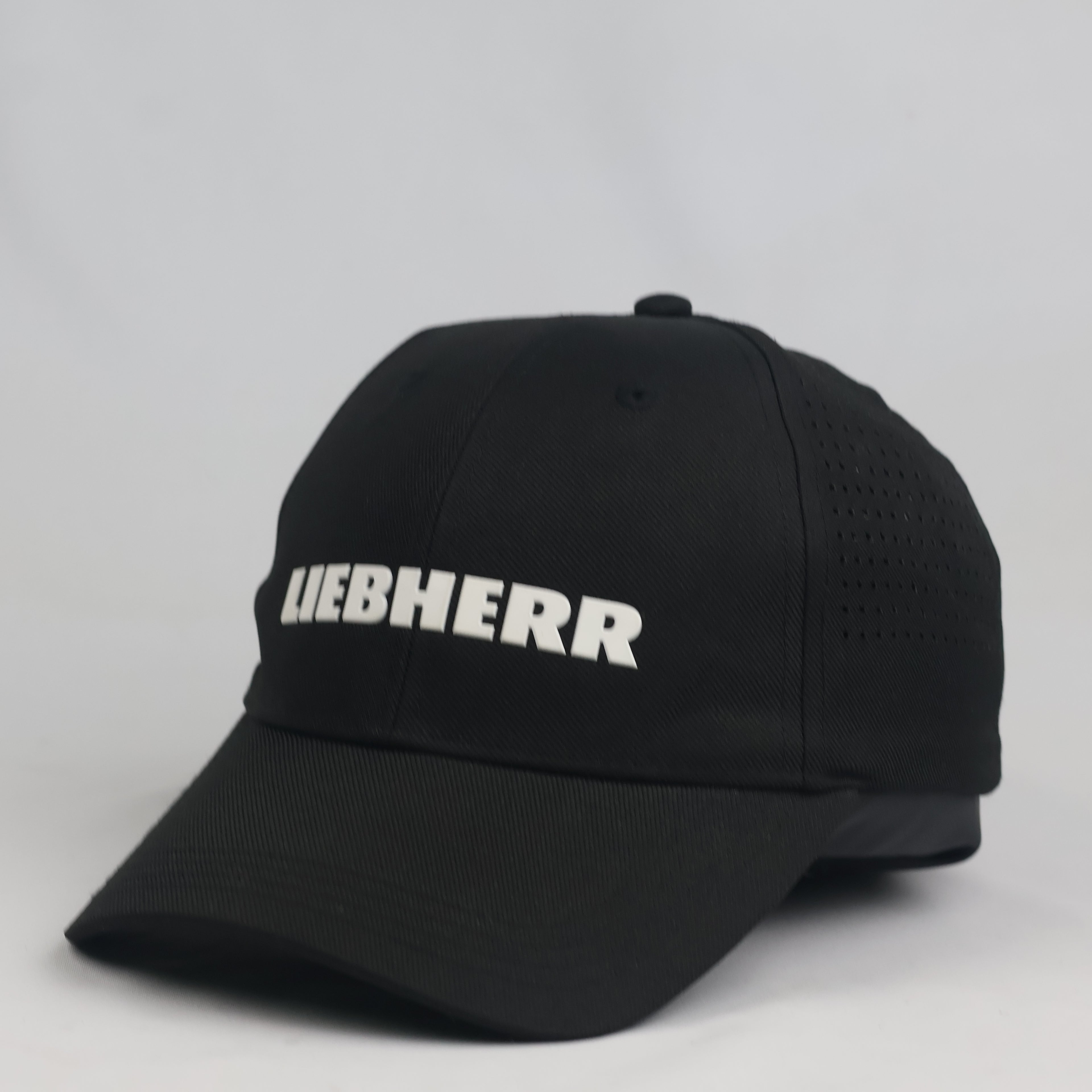 Thrifted Liebherr Black 3D Rubber Logo Perforated Cap (57-59 cm)