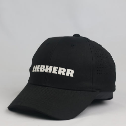 Thrifted Liebherr Black 3D Rubber Logo Perforated Cap (57-59 cm)