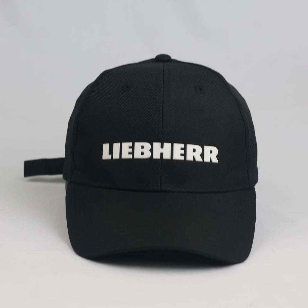 Thrifted Liebherr Black 3D Rubber Logo Perforated Cap (57-59 cm)