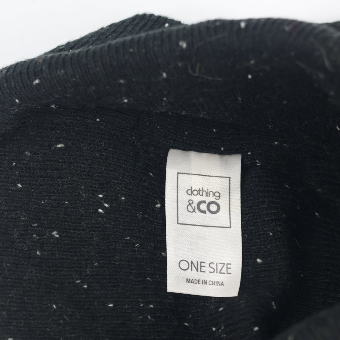 Classic Jet Black Start print Cuff Thrifted Beanie - Warm & Minimalist (Unisex)
