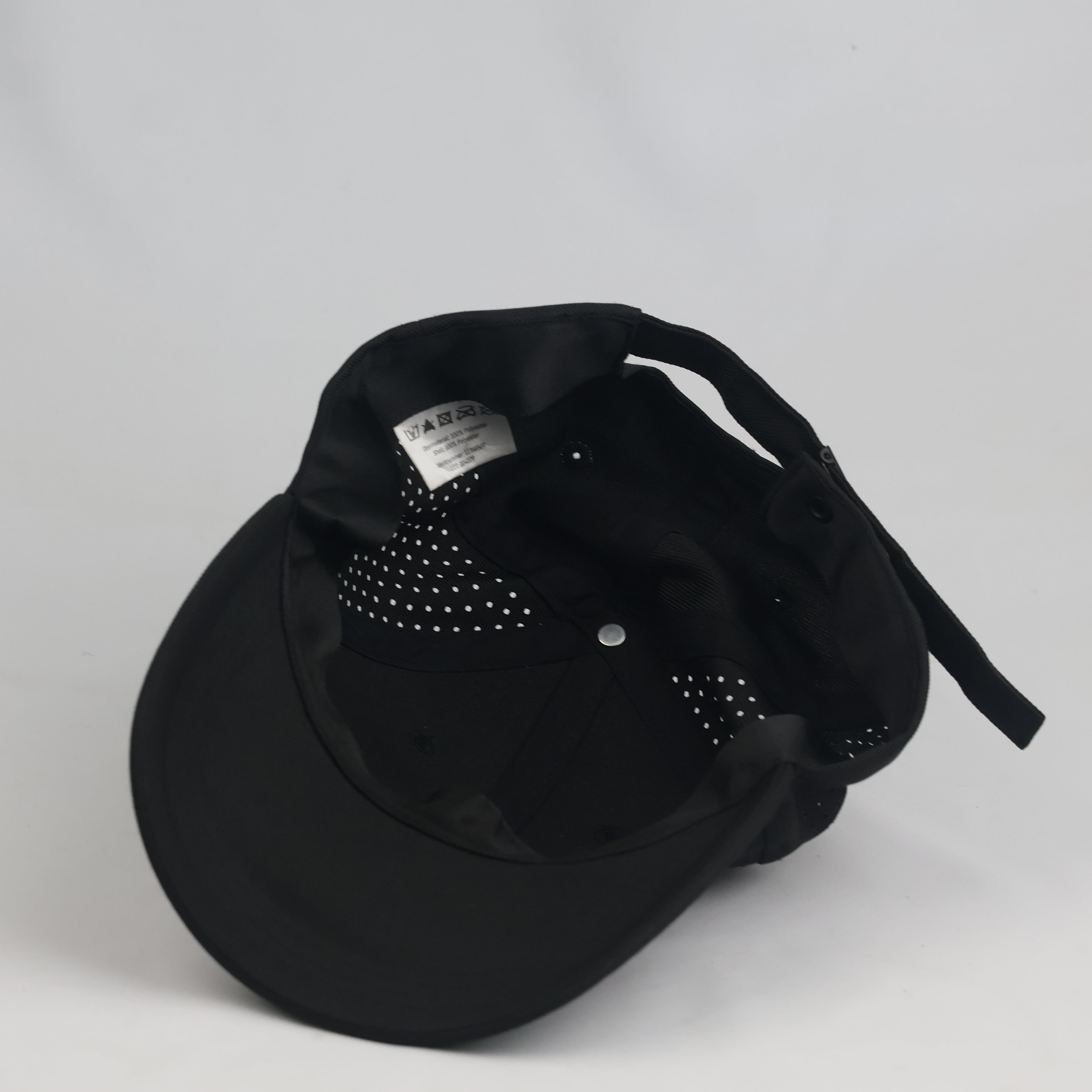 Thrifted Liebherr Black 3D Rubber Logo Perforated Cap (57-59 cm)
