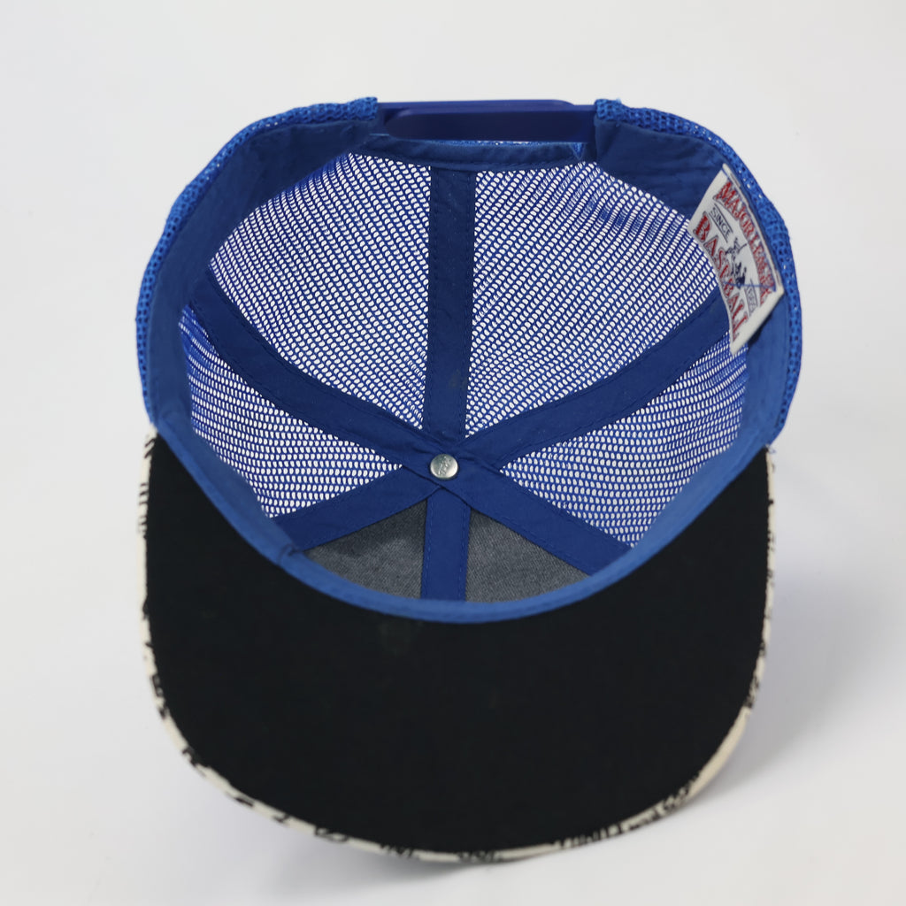 MLB New York Yankees Blue Trucker Thrifted Hat - Script Print Brim Snapback