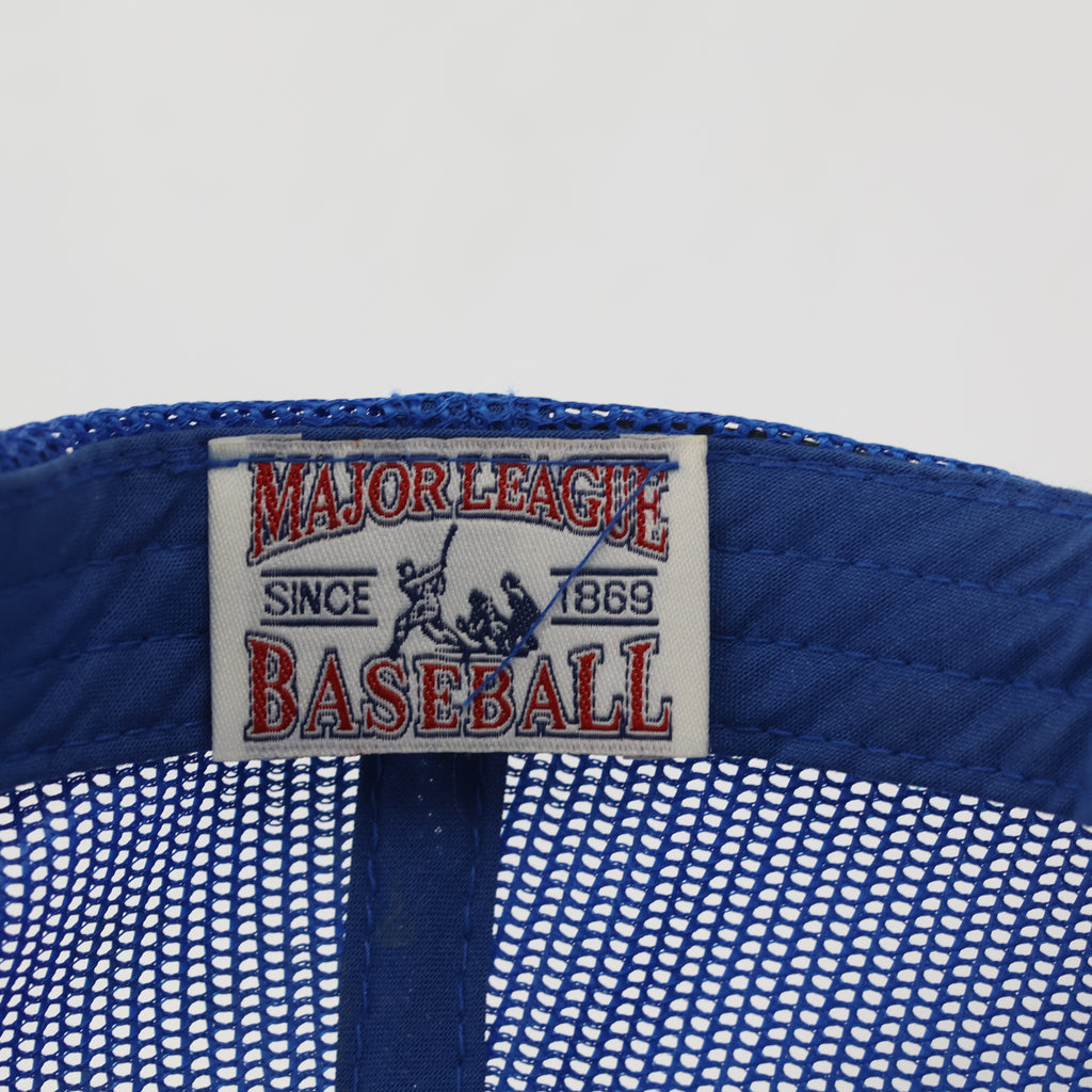 MLB New York Yankees Blue Trucker Thrifted Hat - Script Print Brim Snapback