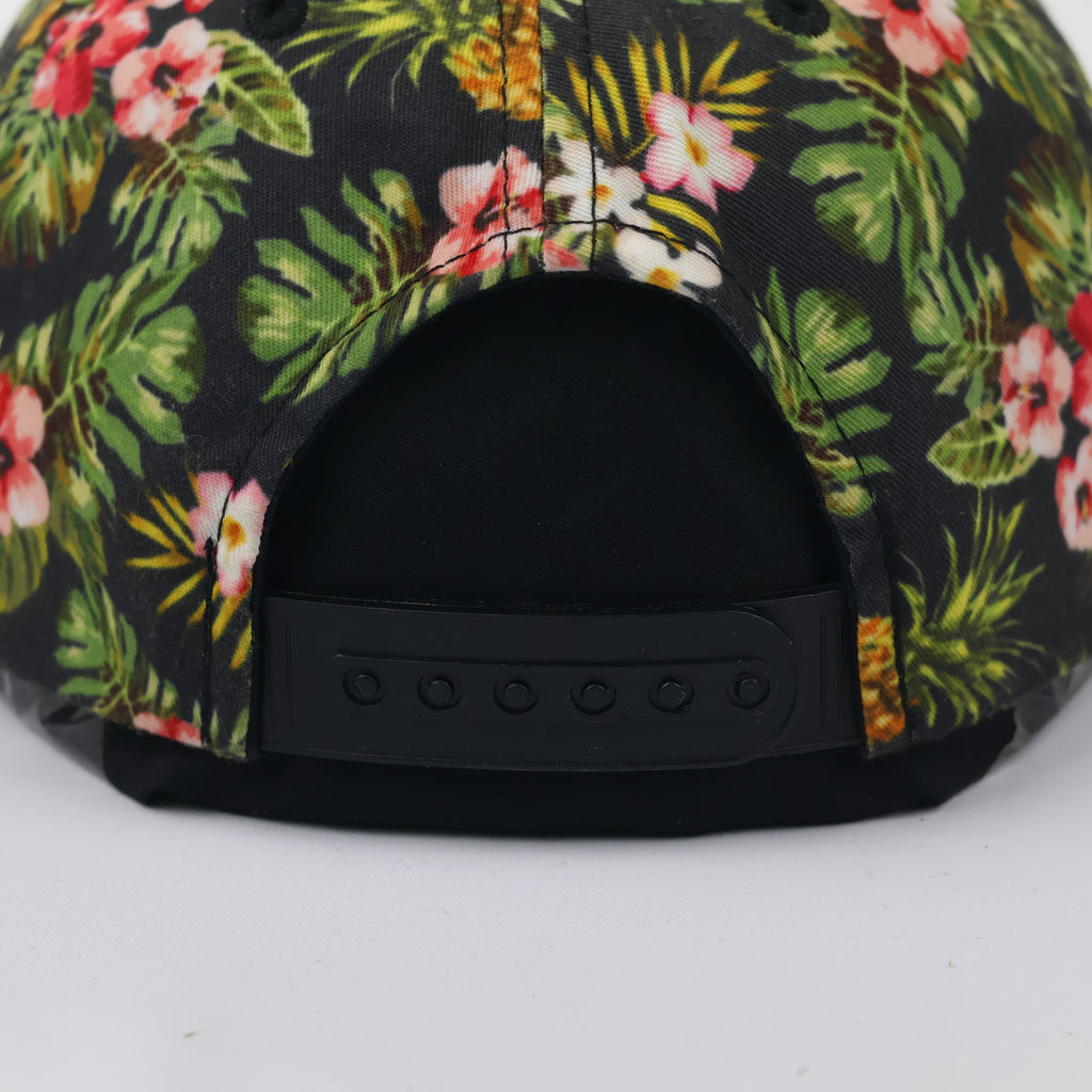 MLB Los Angeles Dodgers Floral Tropical Print Thrifted Snapback - Bling LA Logo
