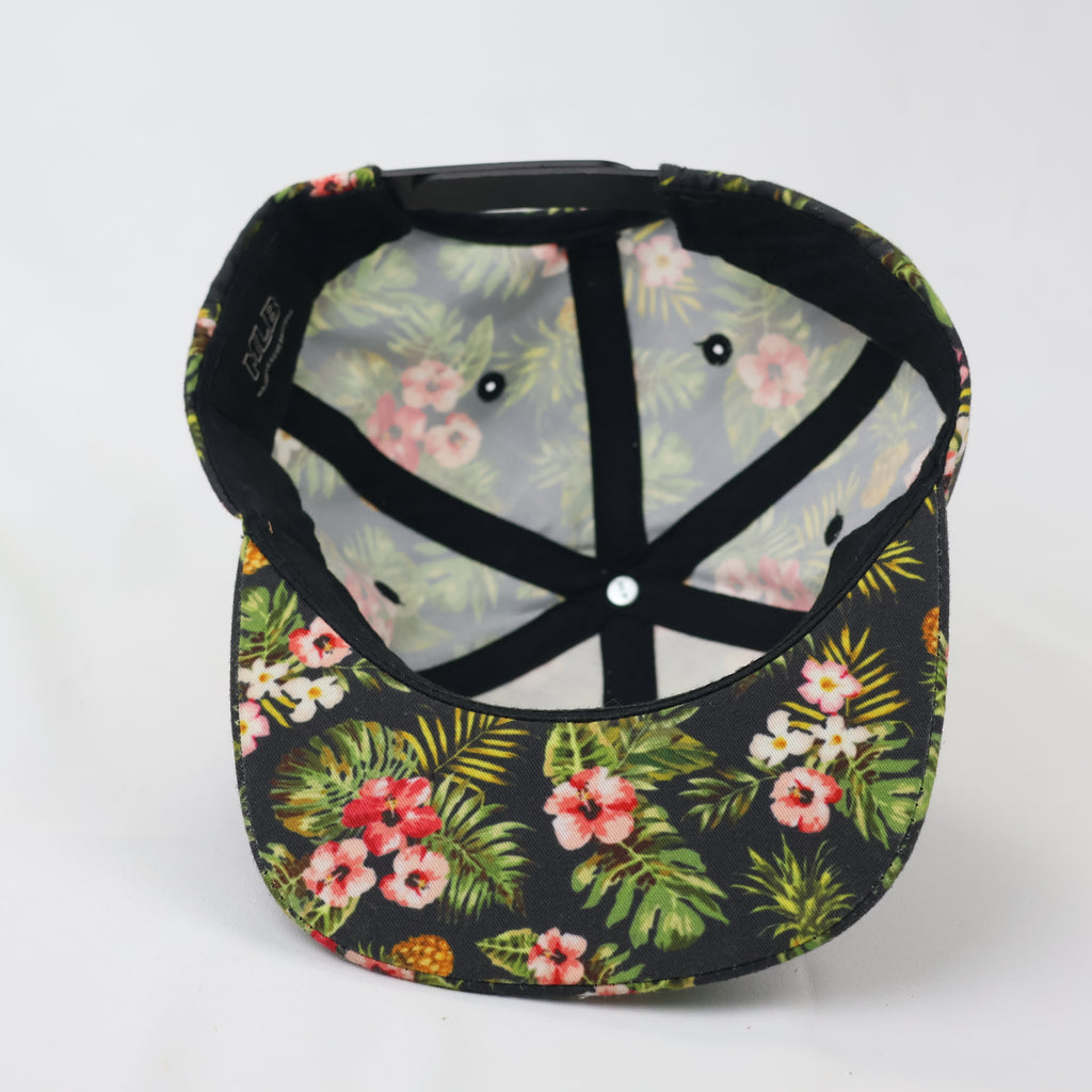 MLB Los Angeles Dodgers Floral Tropical Print Thrifted Snapback - Bling LA Logo