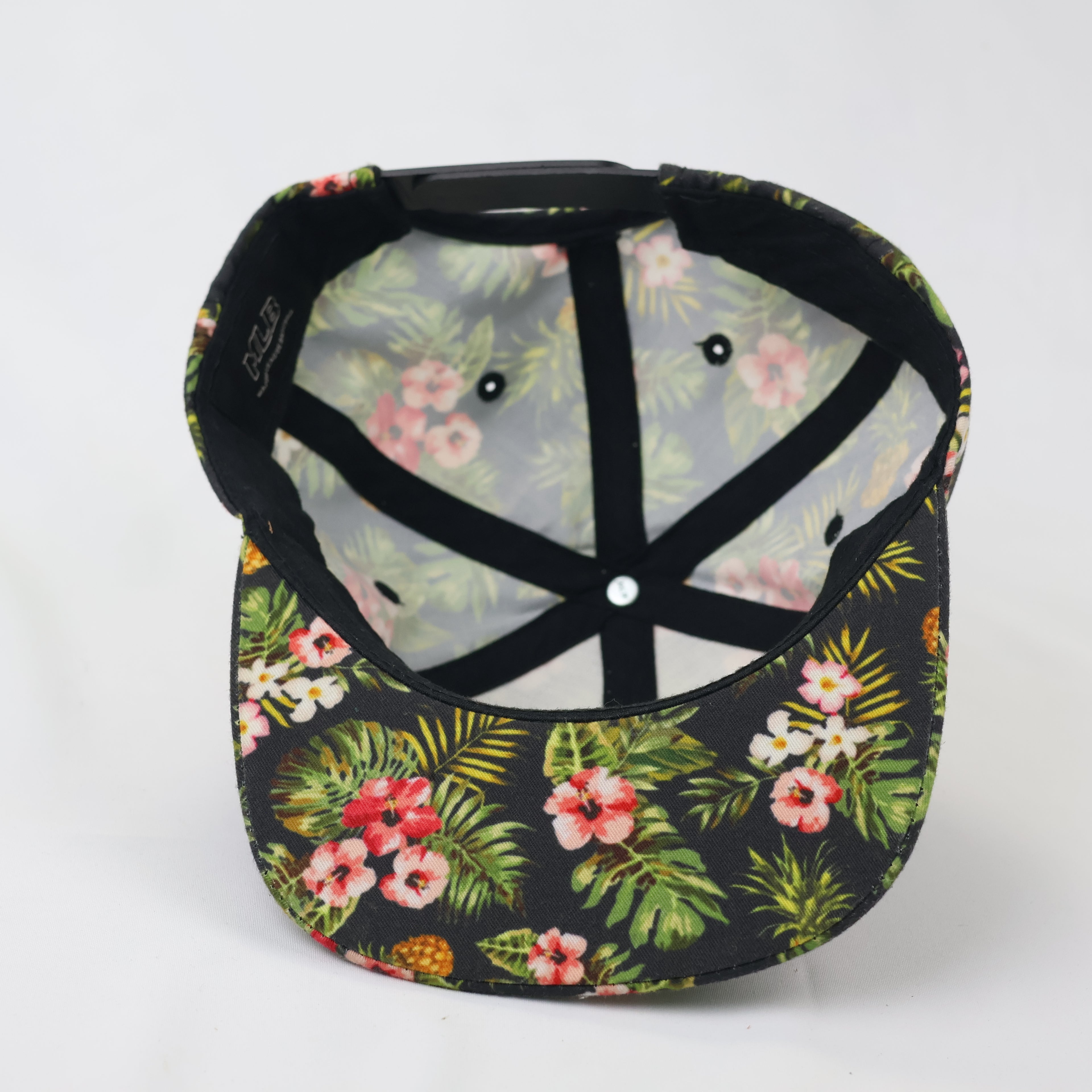 MLB Los Angeles Dodgers Floral Tropical Print Thrifted Snapback - Bling LA Logo