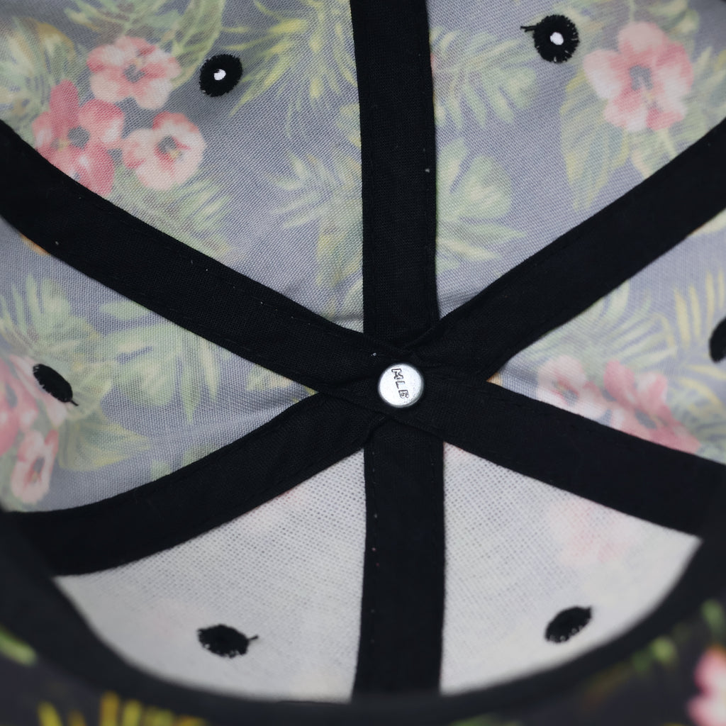 MLB Los Angeles Dodgers Floral Tropical Print Thrifted Snapback - Bling LA Logo