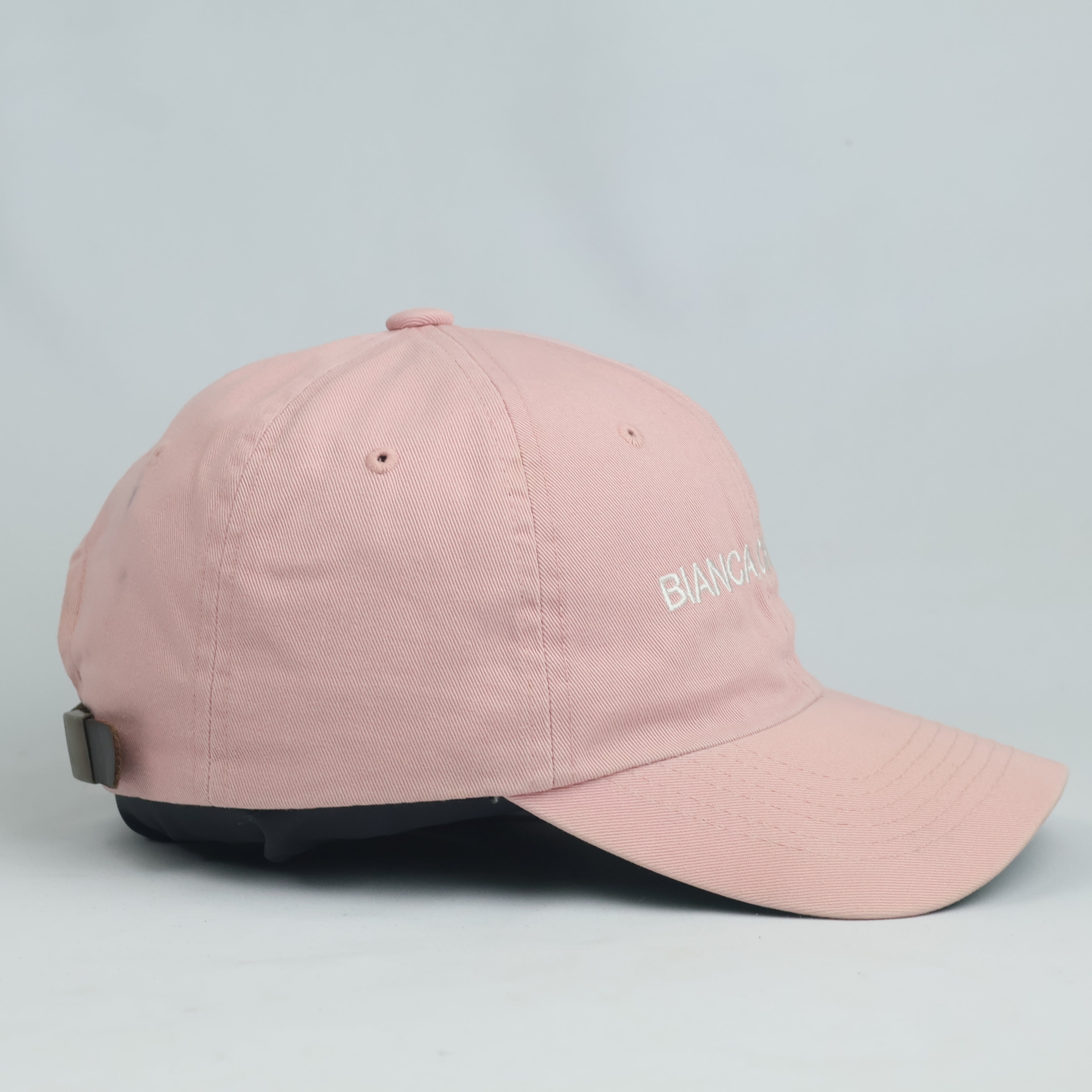 Thrifted Bianca Chandôn Pink Embroidered Cap | Leather Strapback (57-59 cm)