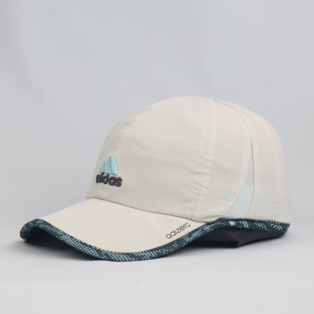 Thrifted Adidas Adizero Off-White & Teal Patterned Running Cap