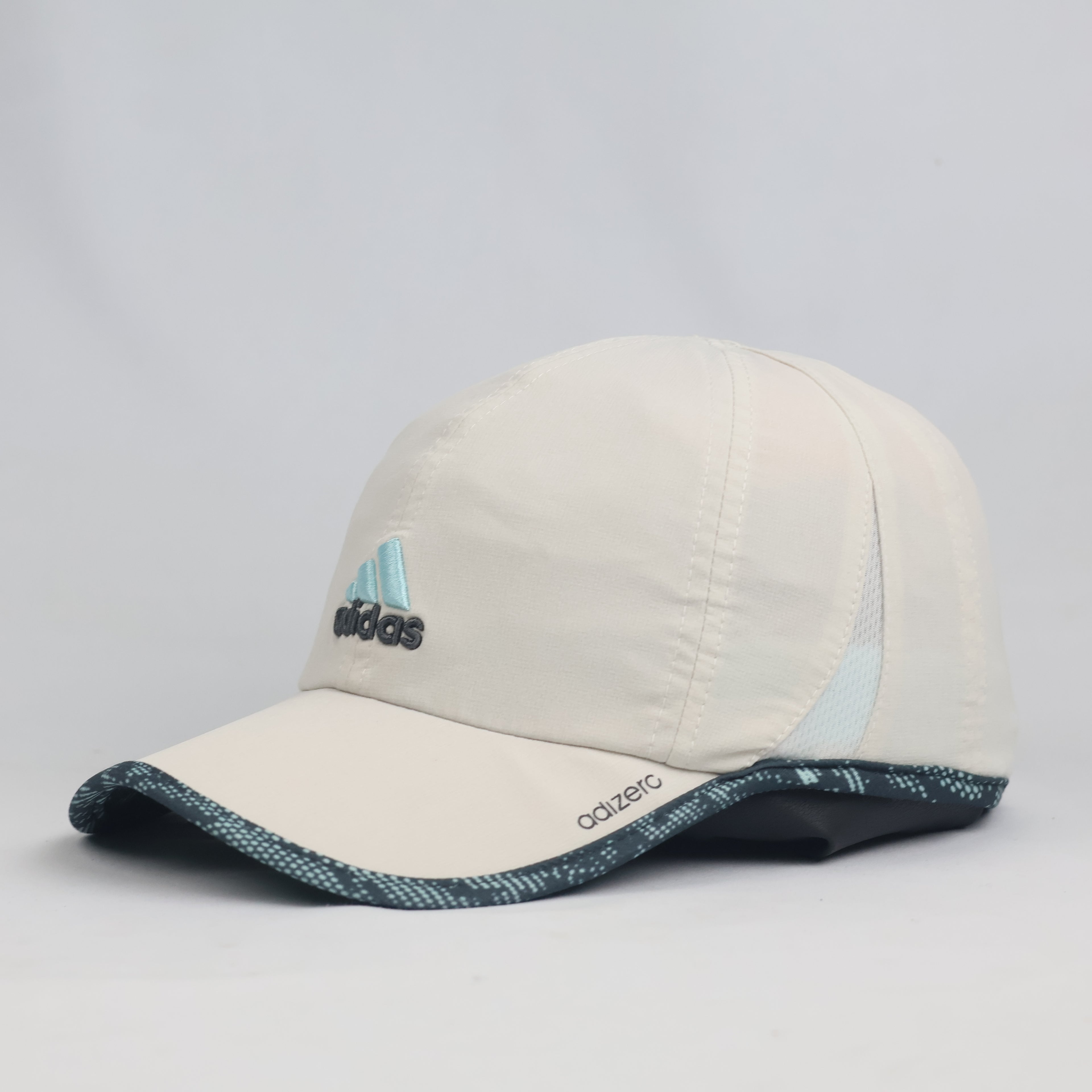 Thrifted Adidas Adizero Off-White & Teal Patterned Running Cap