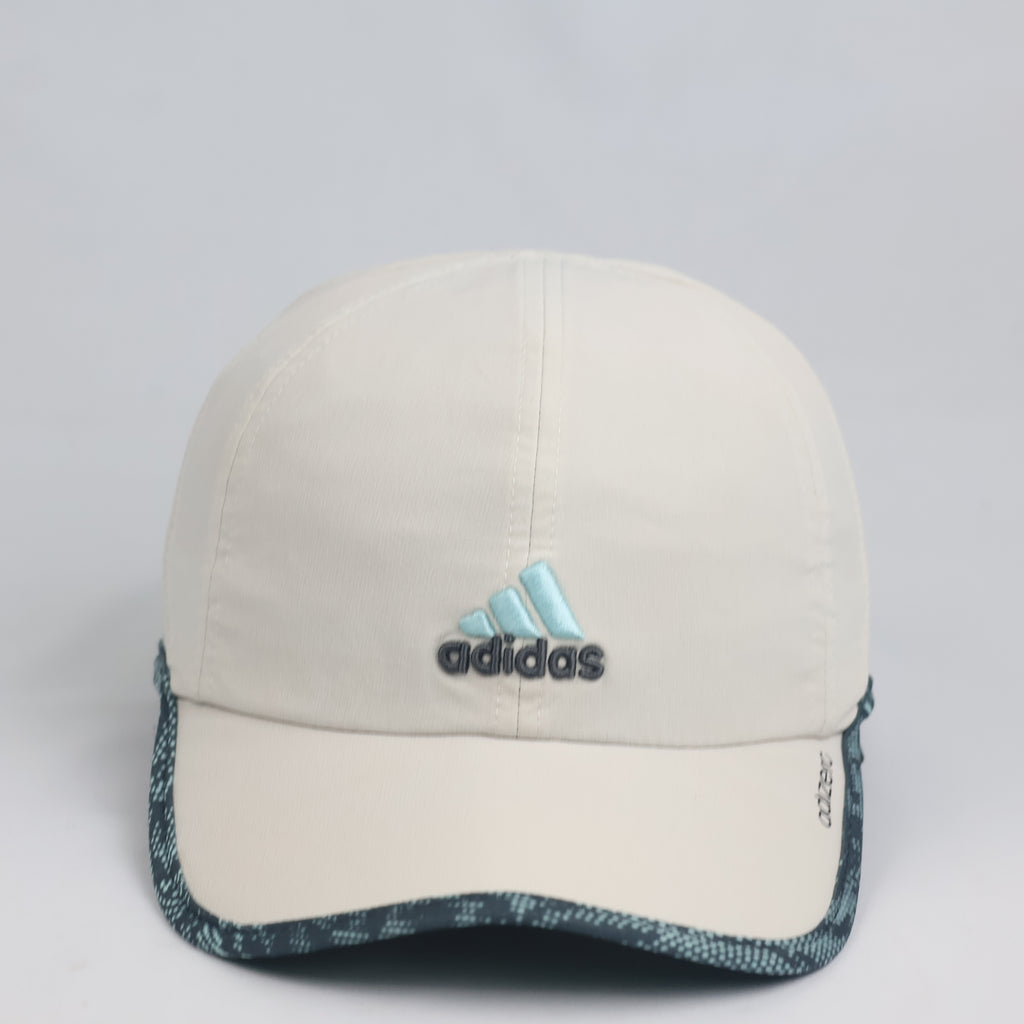 Thrifted Adidas Adizero Off-White & Teal Patterned Running Cap
