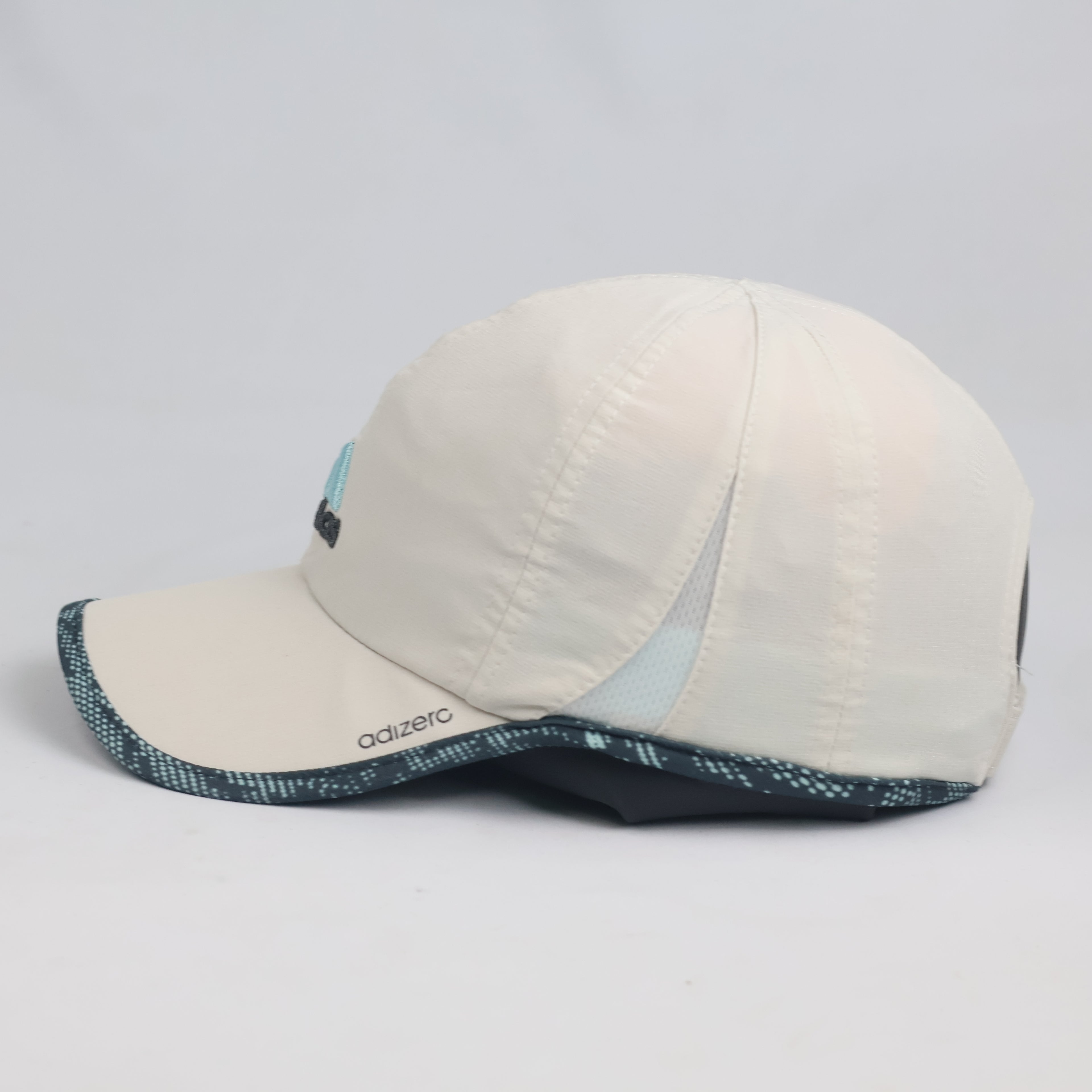 Thrifted Adidas Adizero Off-White & Teal Patterned Running Cap