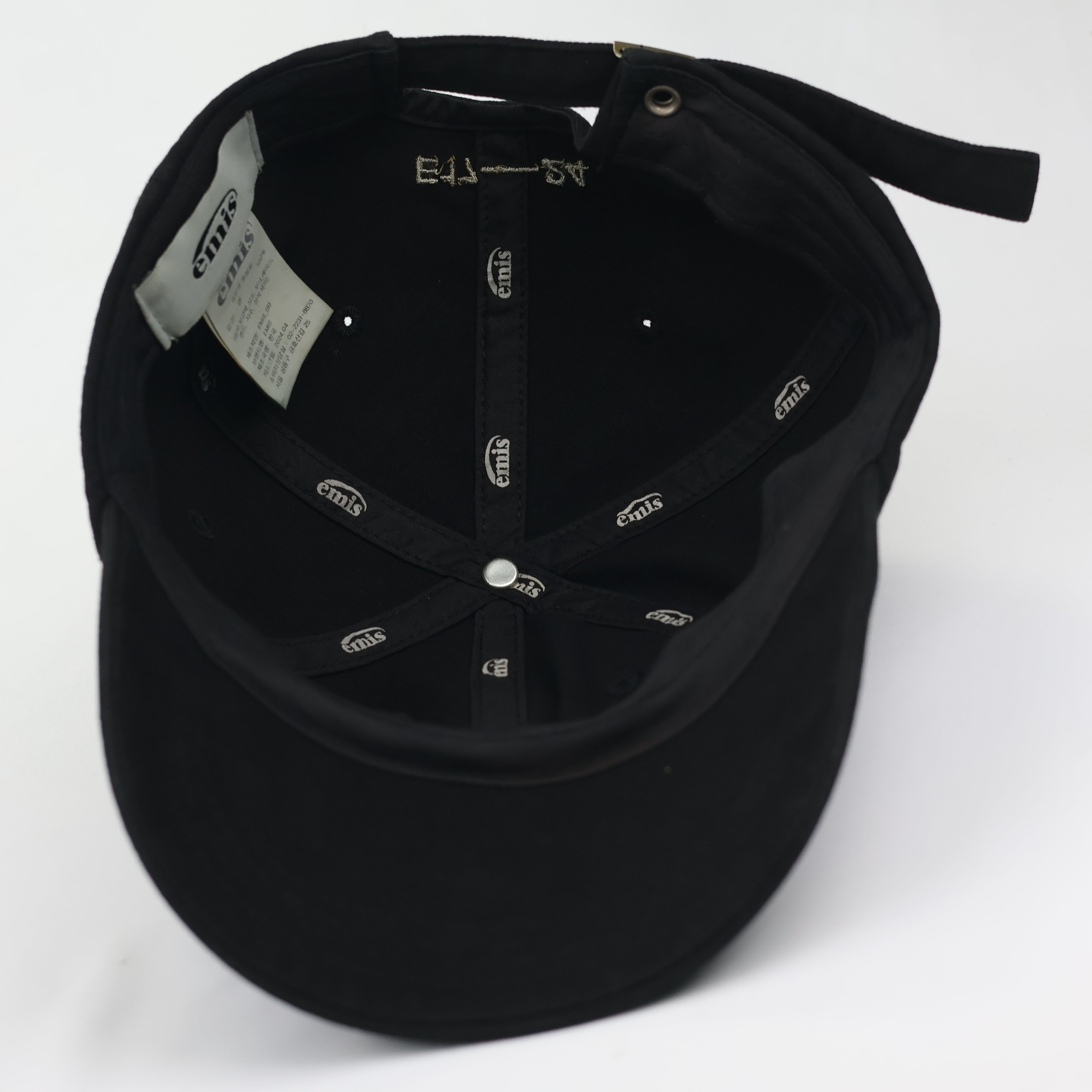 Original EMIS Korea Black Cotton Cap - Vintage Streetwear Style