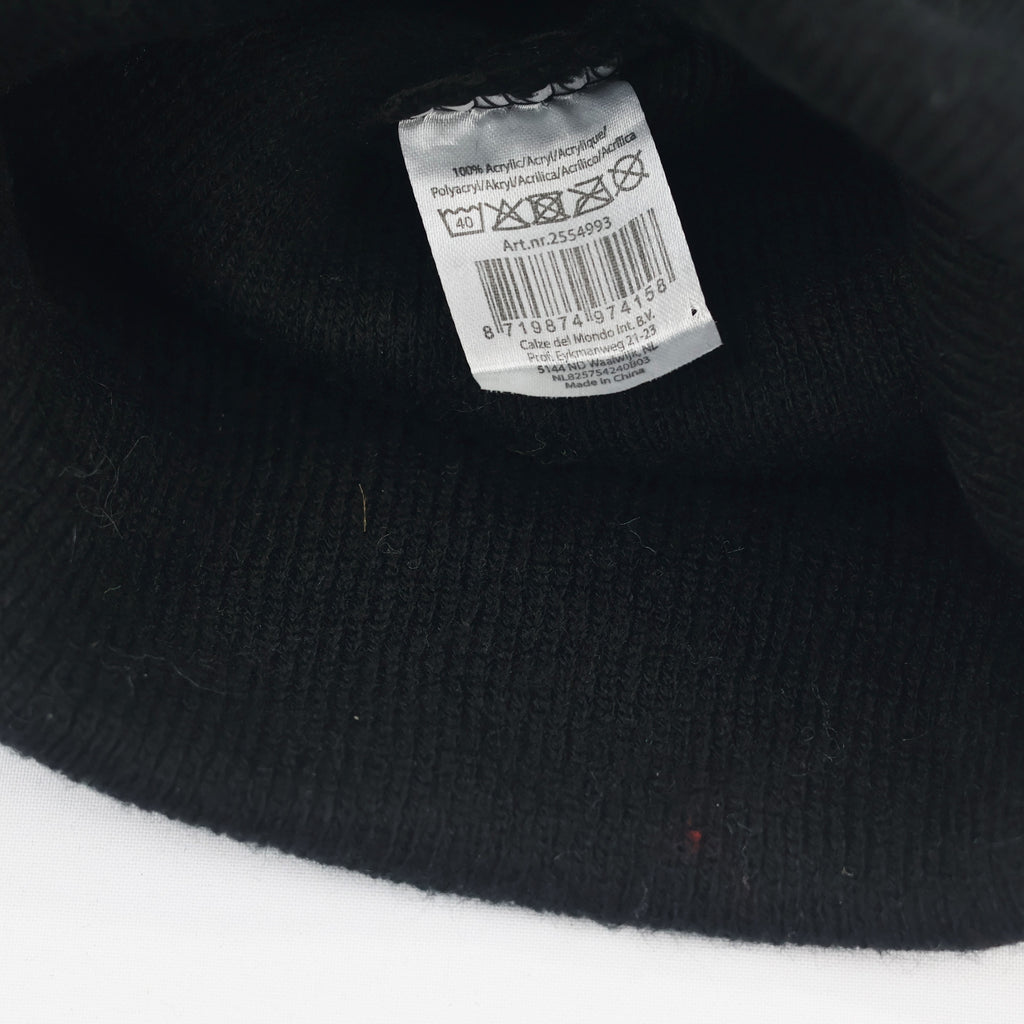 Unisex Black Thermal Insulated Thrifted Winter Cap - Warm Acrylic Knit Beanie