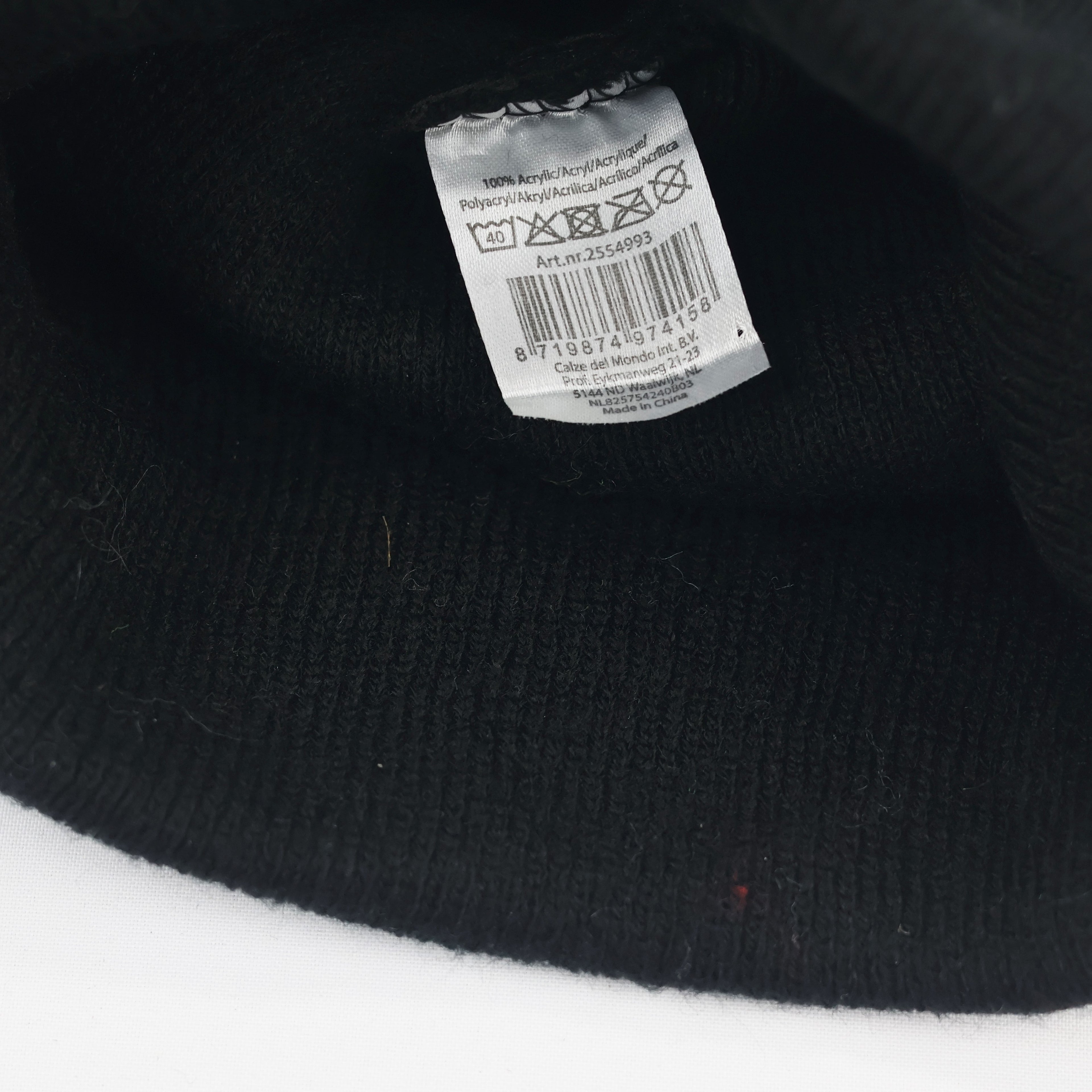 Unisex Black Thermal Insulated Thrifted Winter Cap - Warm Acrylic Knit Beanie