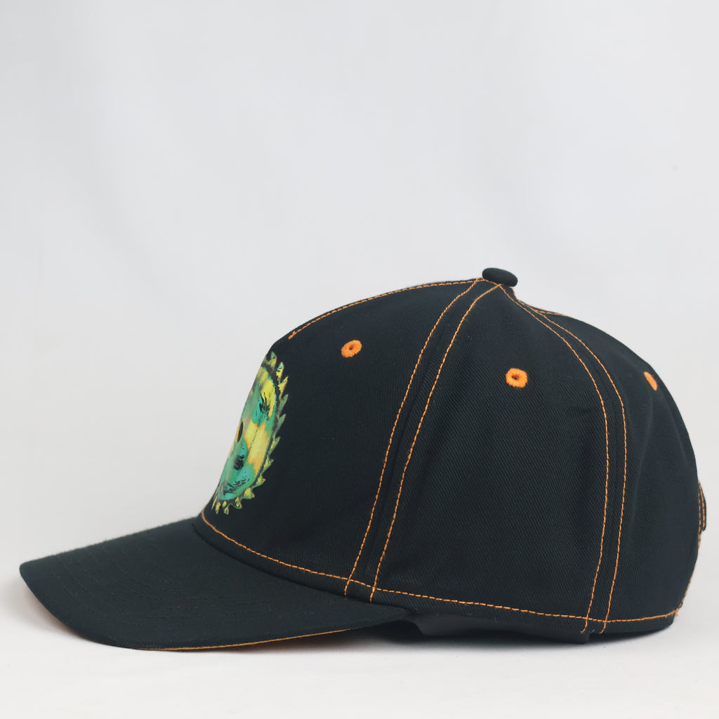 Thrifted Engelbert Strauss "ART of WORK" Black & Orange Snapback Cap