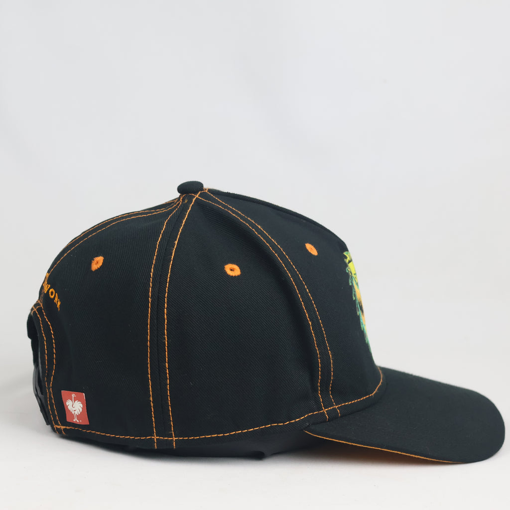 Thrifted Engelbert Strauss "ART of WORK" Black & Orange Snapback Cap