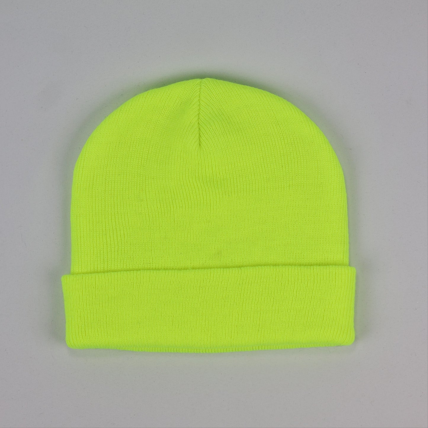 Beechfield Original B45 Neon Yellow Cuffed Thrifted Beanie - Bright Winter Hat