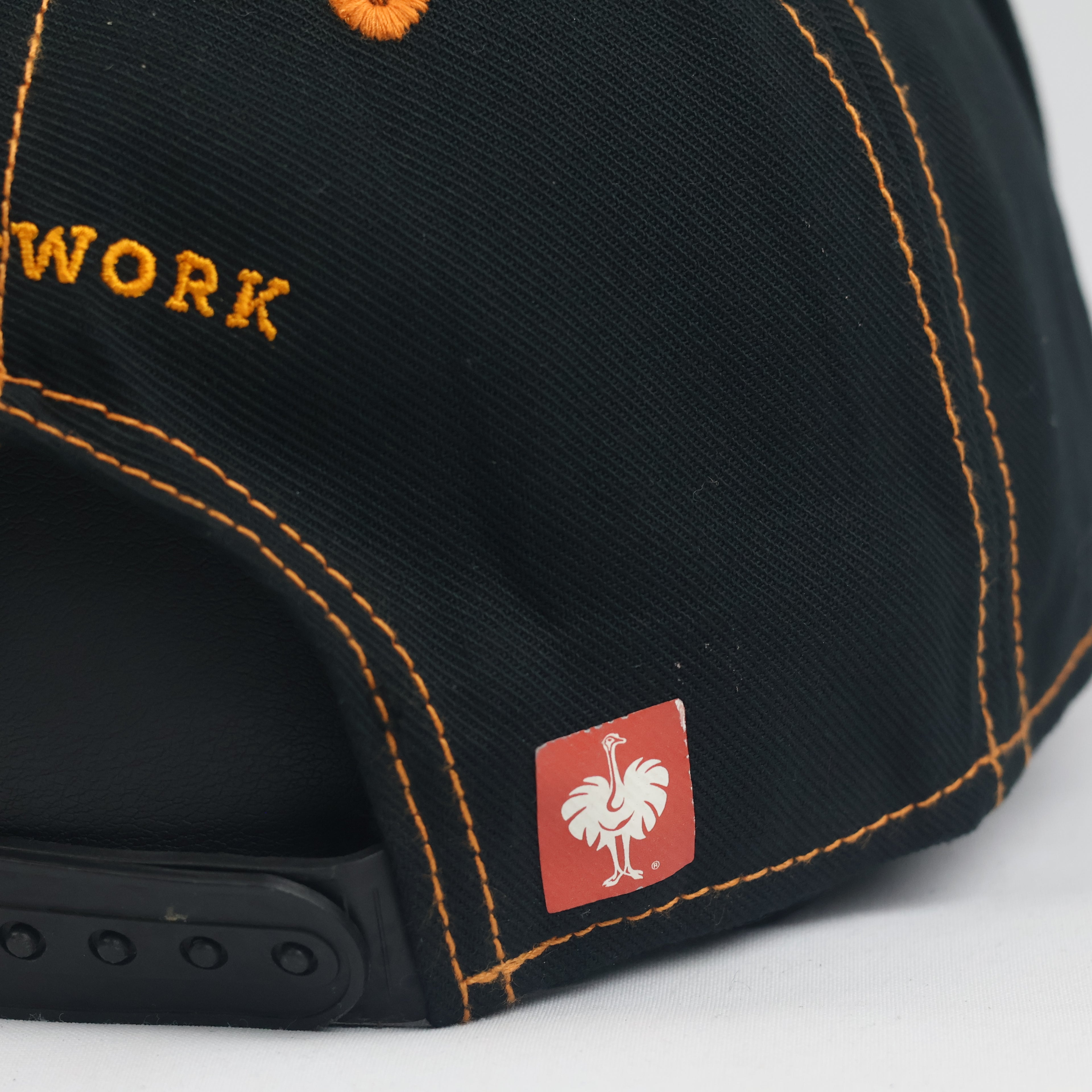 Thrifted Engelbert Strauss "ART of WORK" Black & Orange Snapback Cap