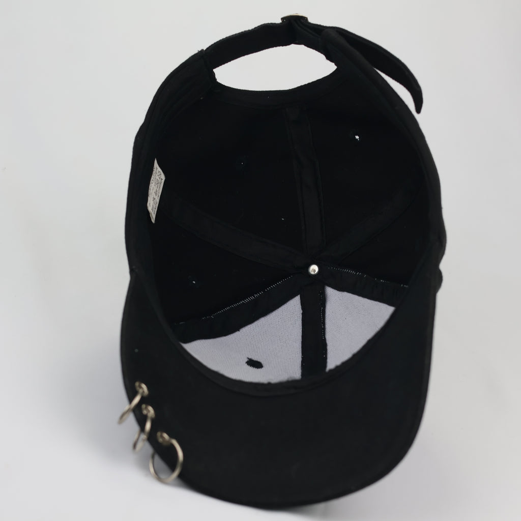 "Keep the Faith" Script Embroidered Cap with Metal Rings