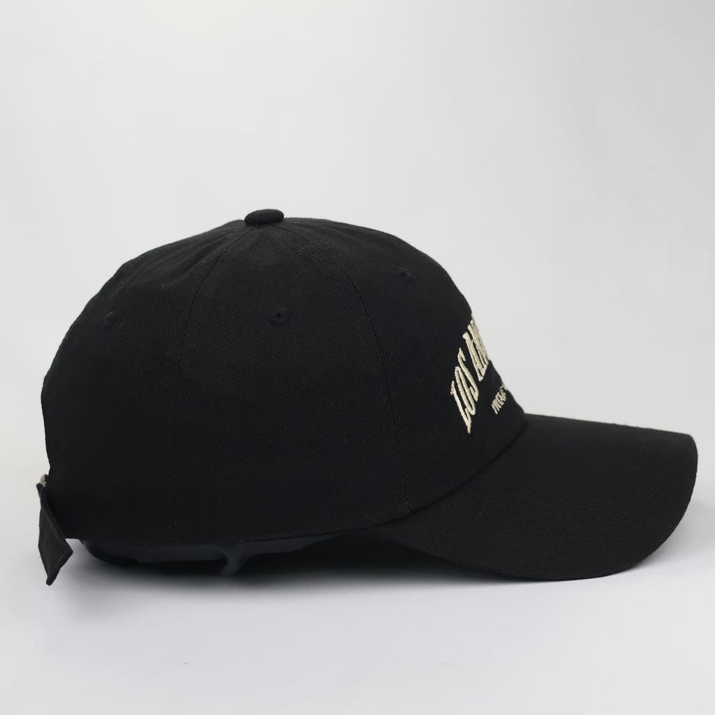 Black Los Angeles Embroidery Thrifted Cap - Size 56-58cm
