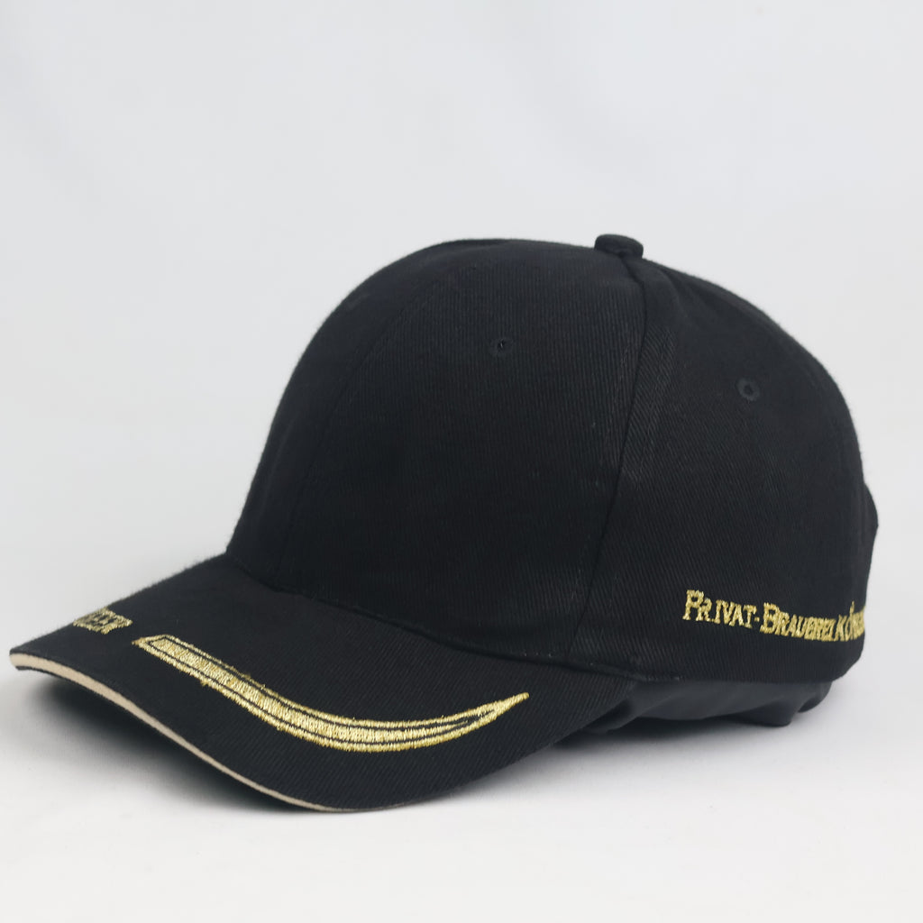 Thrifted Königseer Privat Brauerei Black Baseball Cap | Gold Embroidered Hat