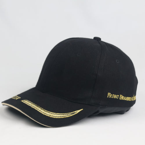 Thrifted Königseer Privat Brauerei Black Baseball Cap | Gold Embroidered Hat