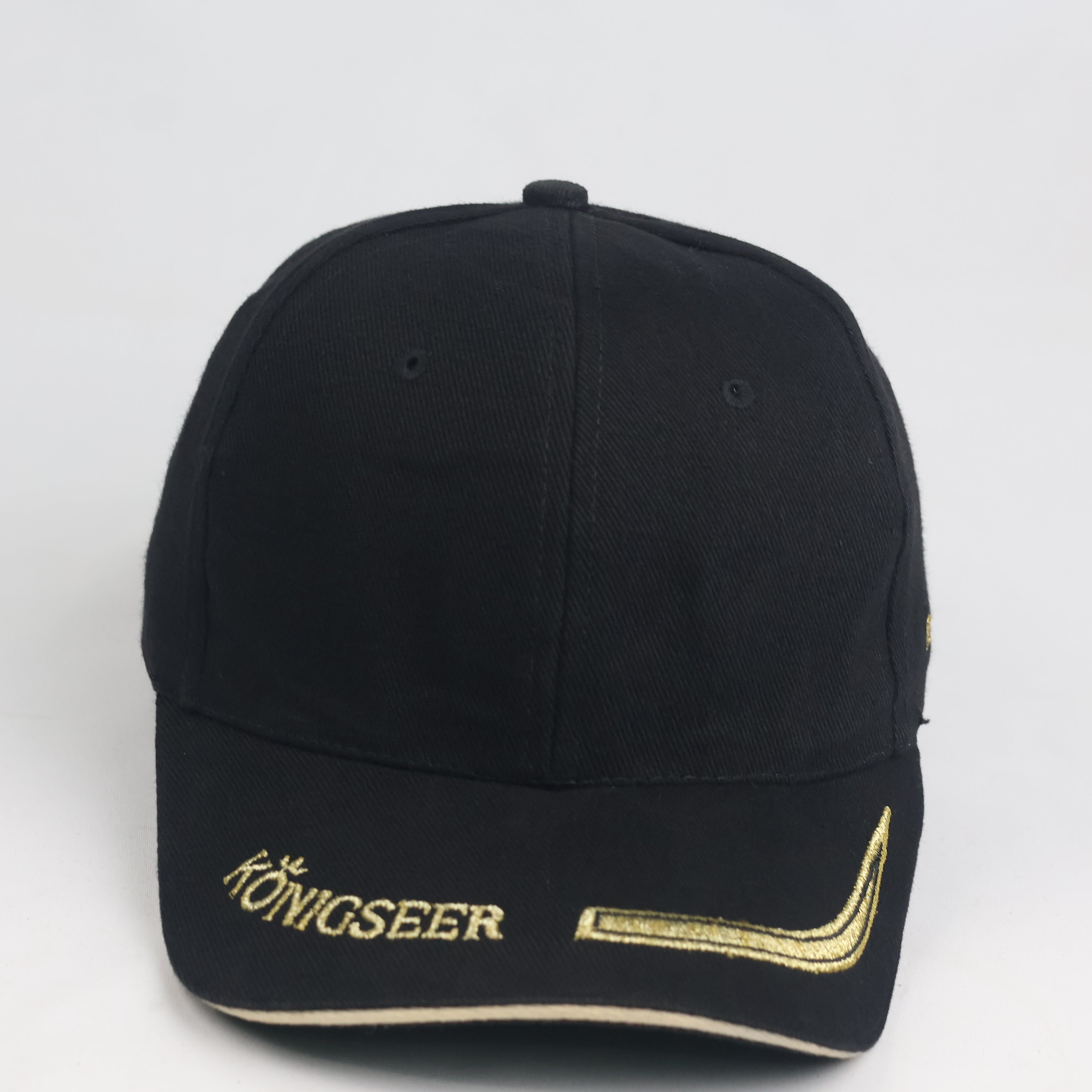 Thrifted Königseer Privat Brauerei Black Baseball Cap | Gold Embroidered Hat