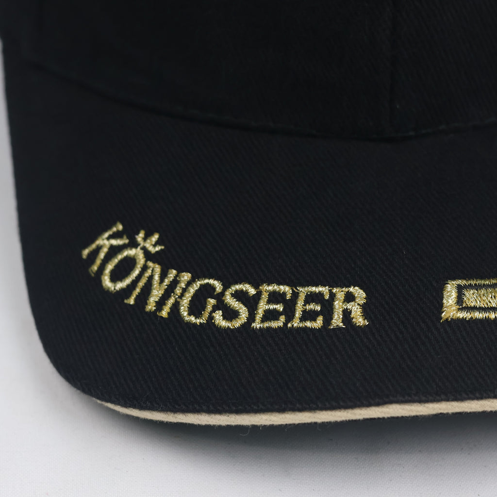 Thrifted Königseer Privat Brauerei Black Baseball Cap | Gold Embroidered Hat