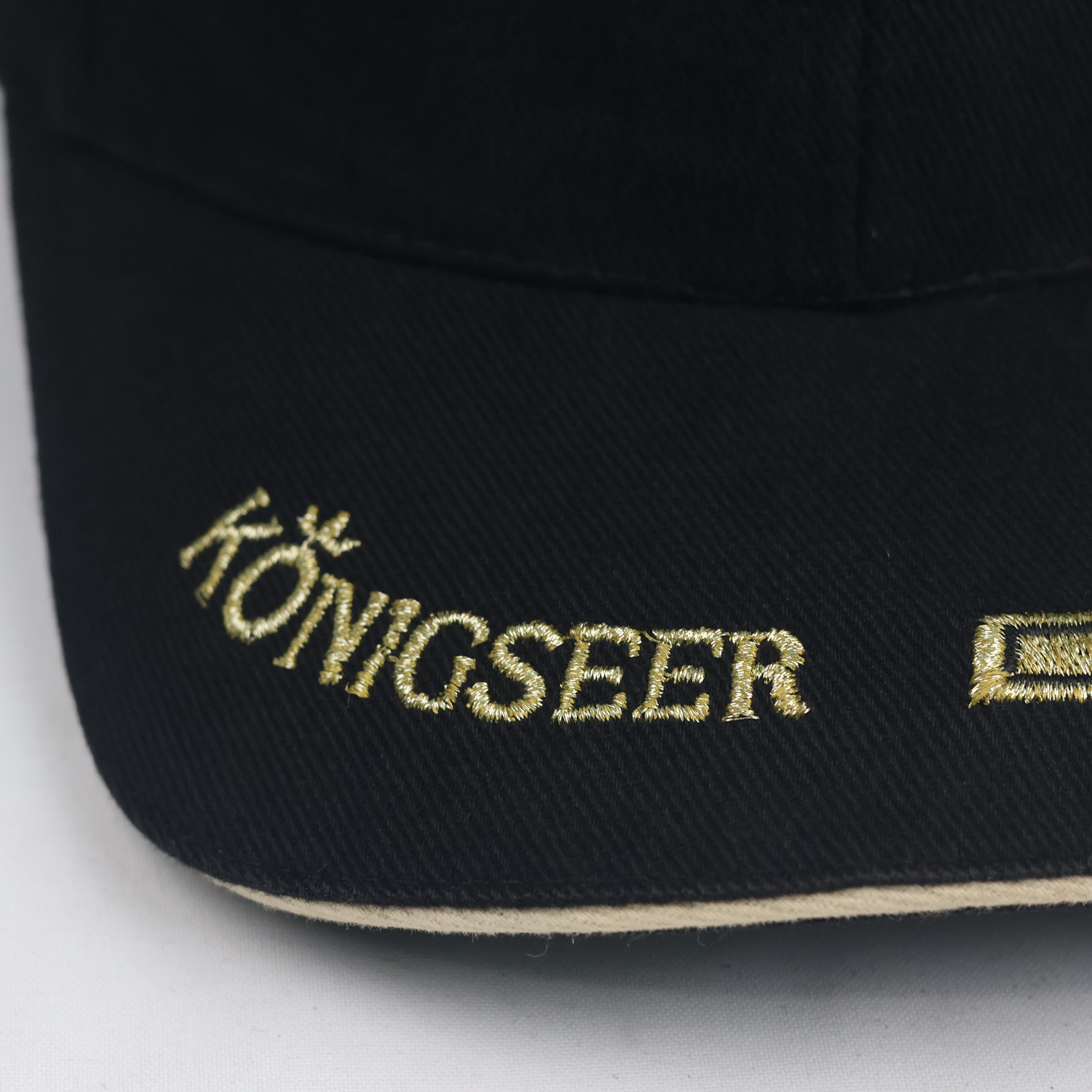 Thrifted Königseer Privat Brauerei Black Baseball Cap | Gold Embroidered Hat