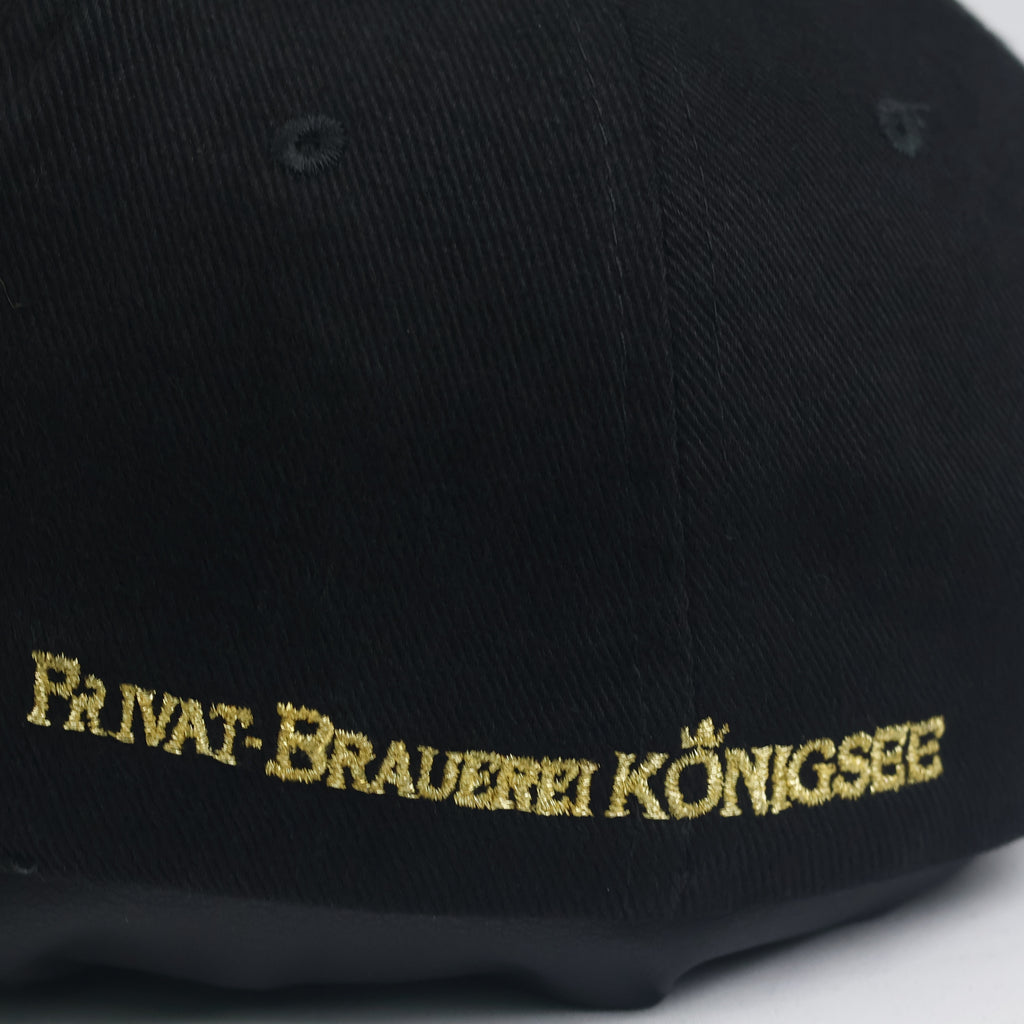 Thrifted Königseer Privat Brauerei Black Baseball Cap | Gold Embroidered Hat