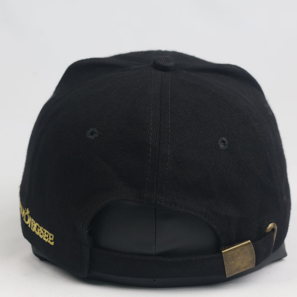 Thrifted Königseer Privat Brauerei Black Baseball Cap | Gold Embroidered Hat