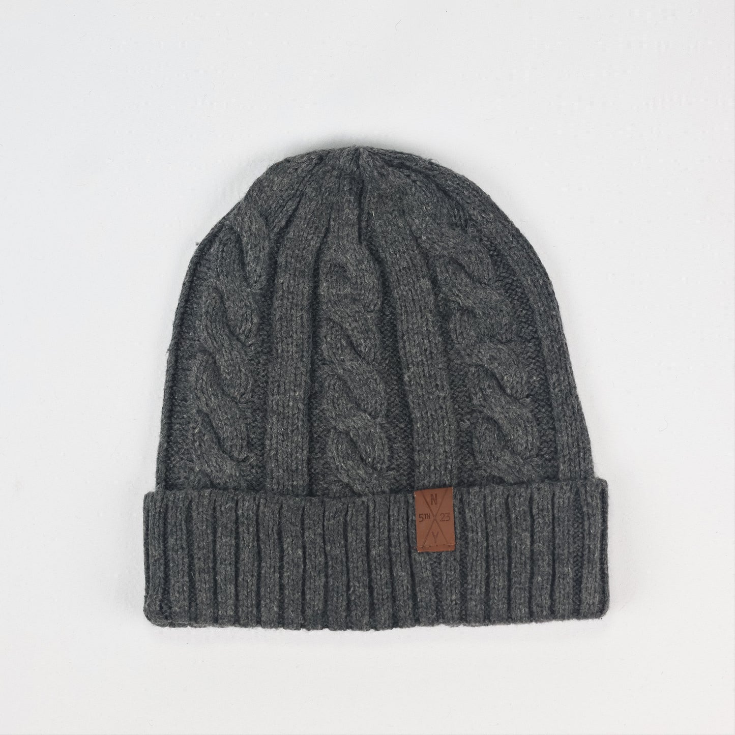 H&M Dark Grey Cable Knit Thrifted Beanie - Youth / Junior Winter Hat