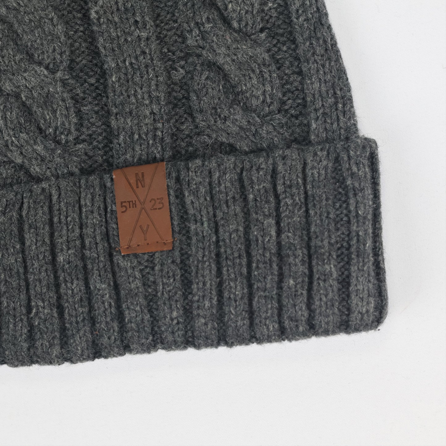 H&M Dark Grey Cable Knit Thrifted Beanie - Youth / Junior Winter Hat
