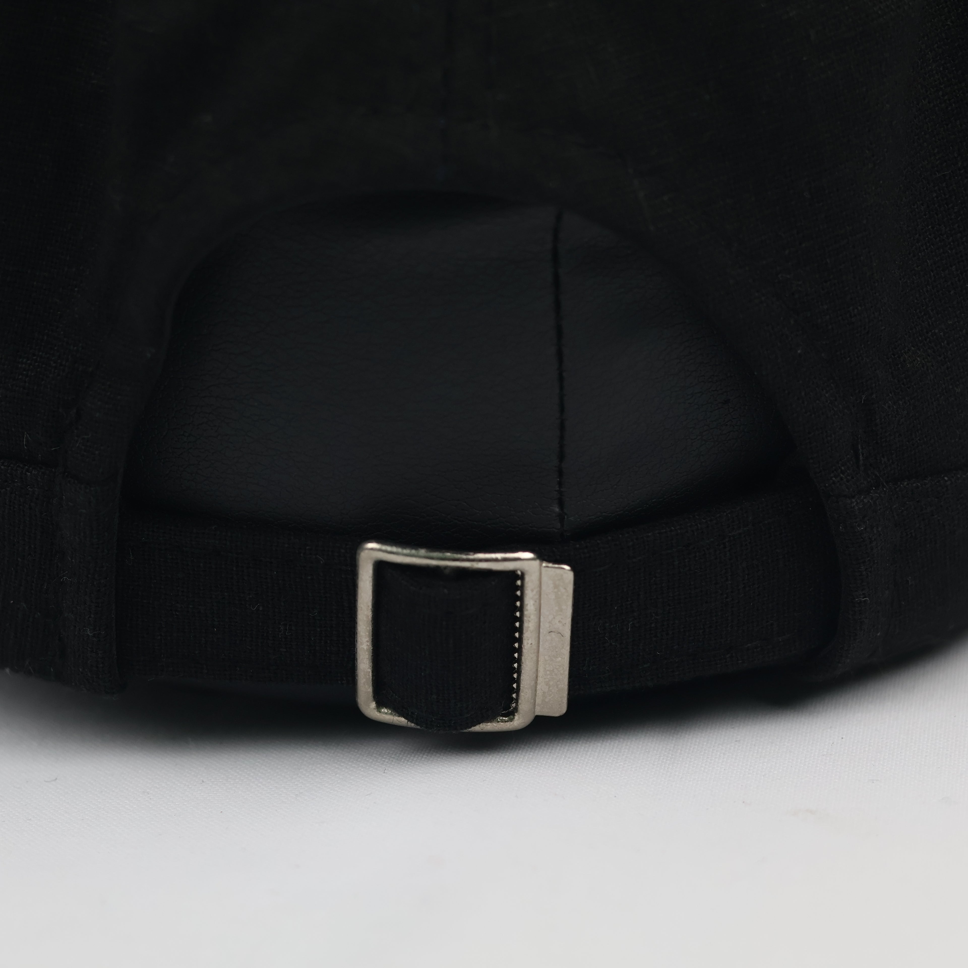 Minimalist All-Black Flat Top Patrol Thrifted Hat - Made in Korea Streetwear