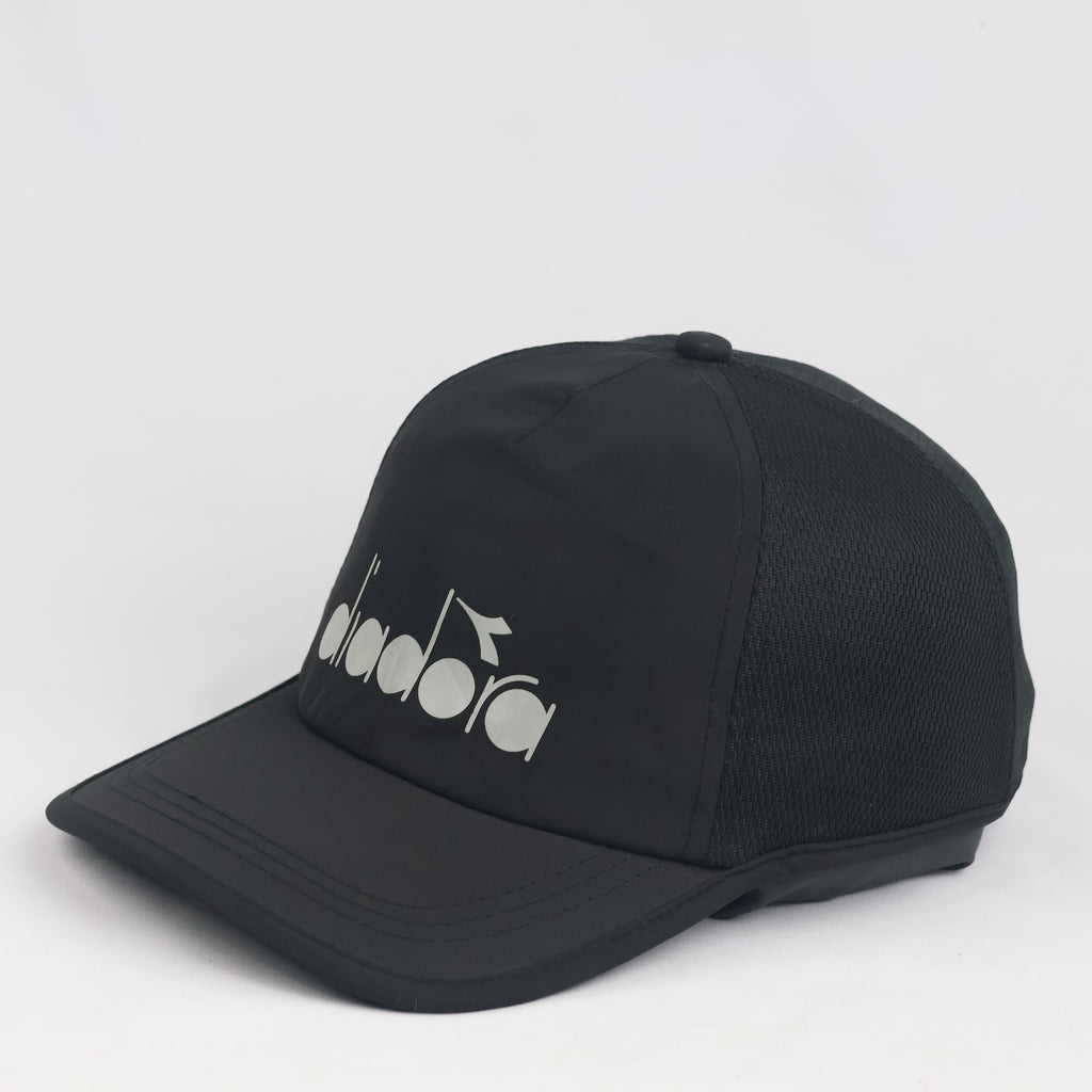 Thrifted Diadora Italian Sportswear Black Breathable Running Hat