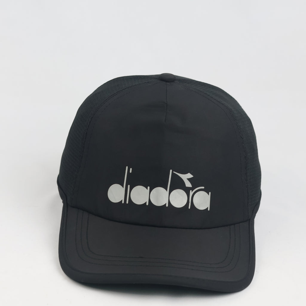 Thrifted Diadora Italian Sportswear Black Breathable Running Hat