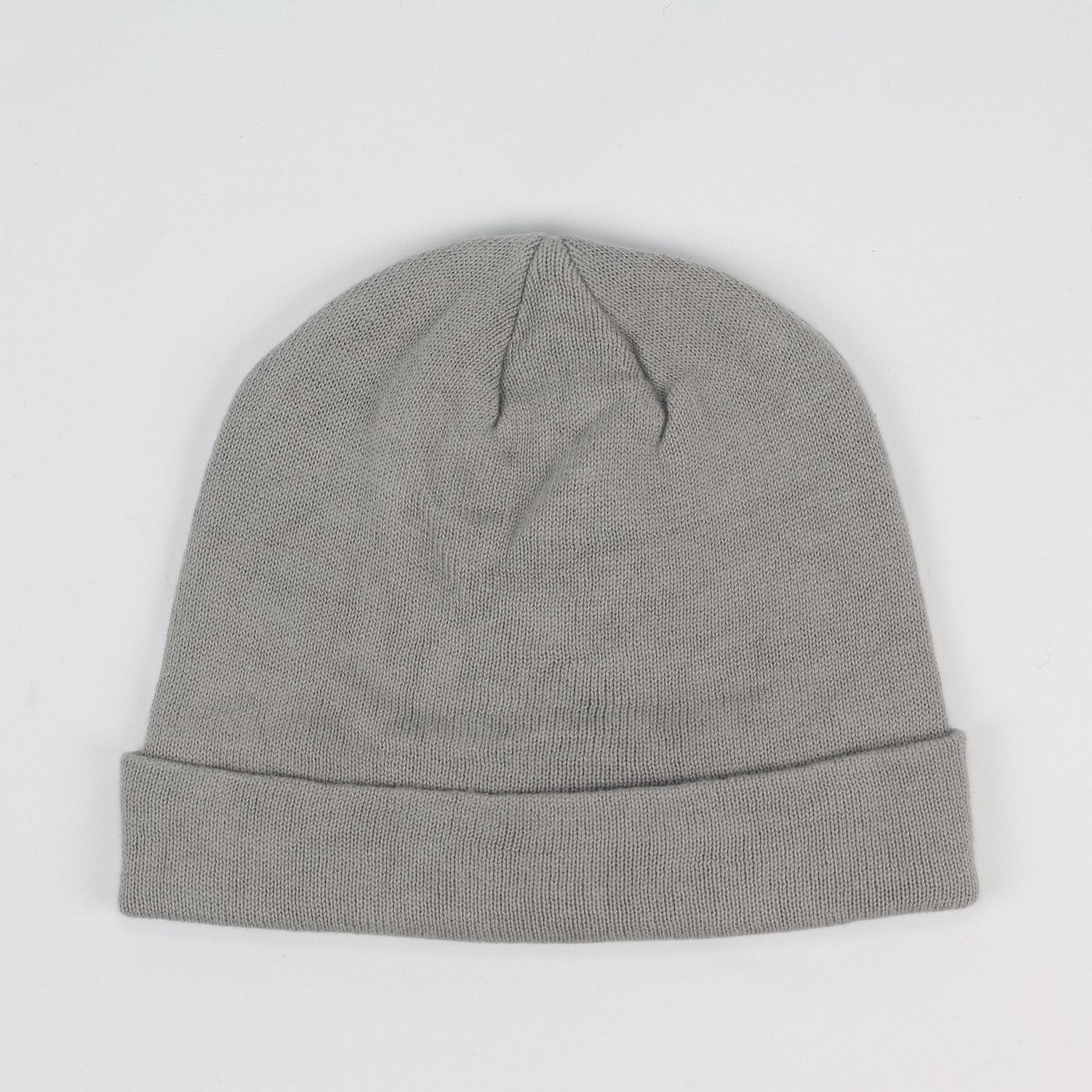 Atlantis Val d'Isère Grey Knit Thrifted Beanie - Embroidered Ski Resort Winter Hat