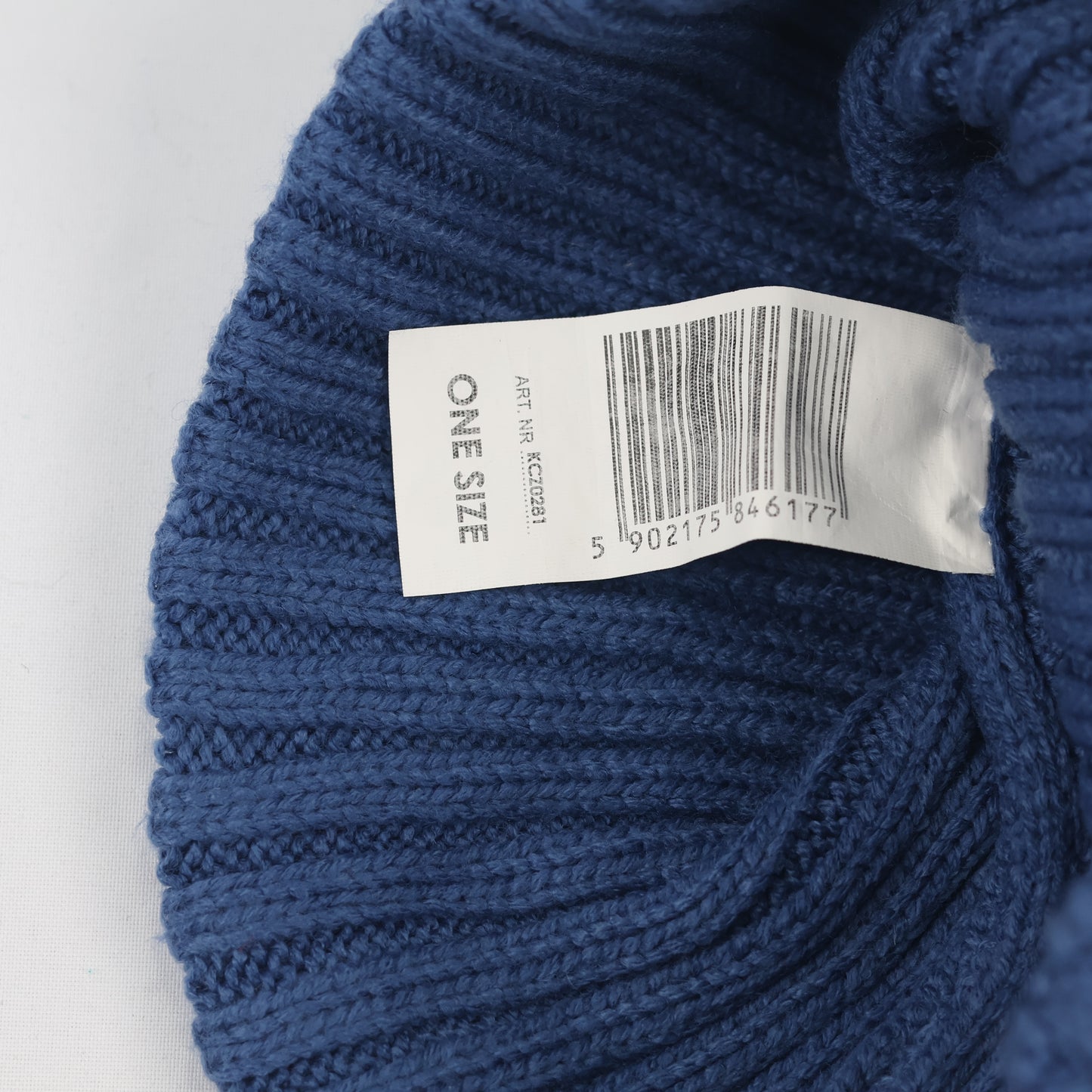 #BECOOL Blue Ribbed Knit Thrifted Beanie - Cuffed Winter Hat