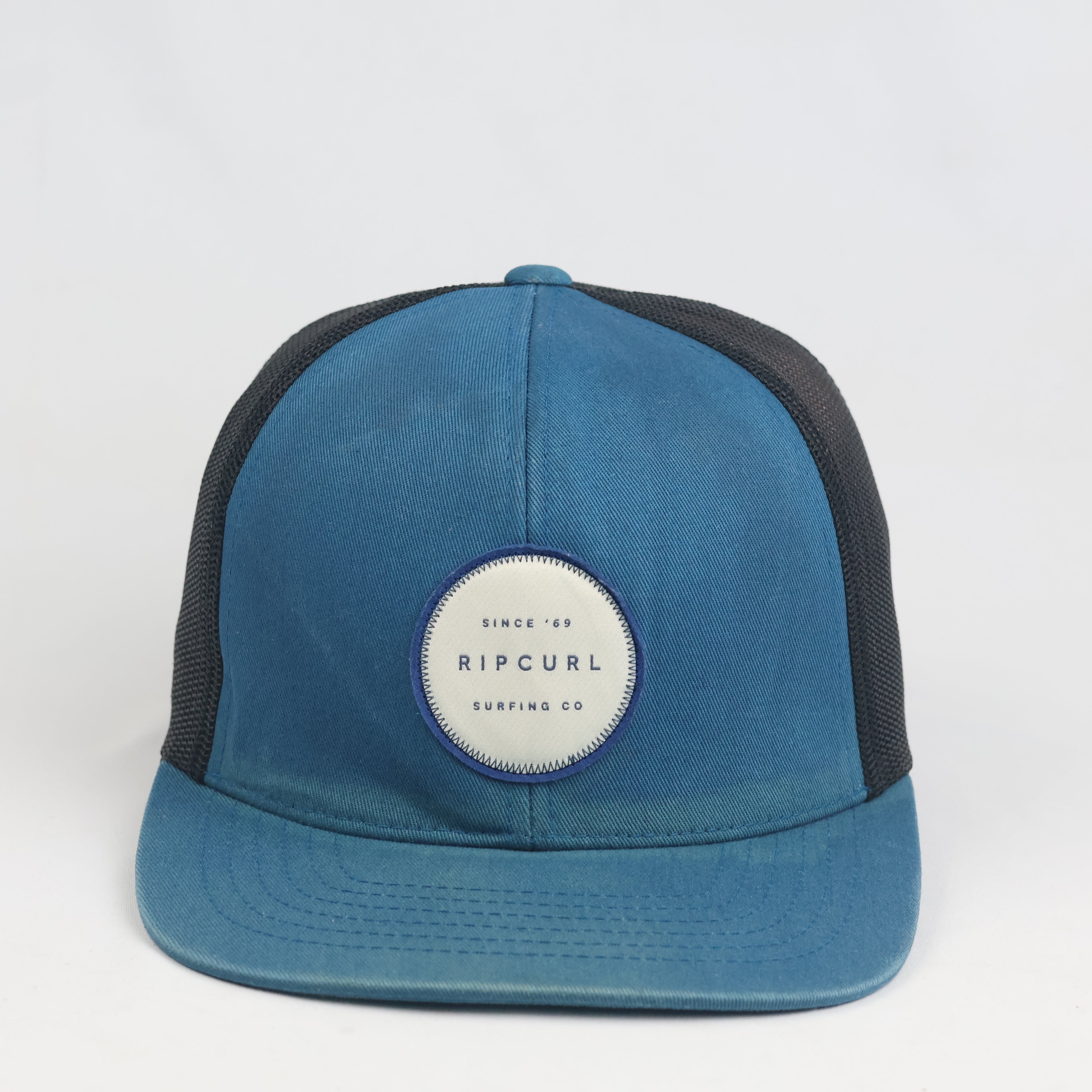 Rip Curl Surfing Co High Profile Trucker Cap - Teal Blue Flat Brim Snapback
